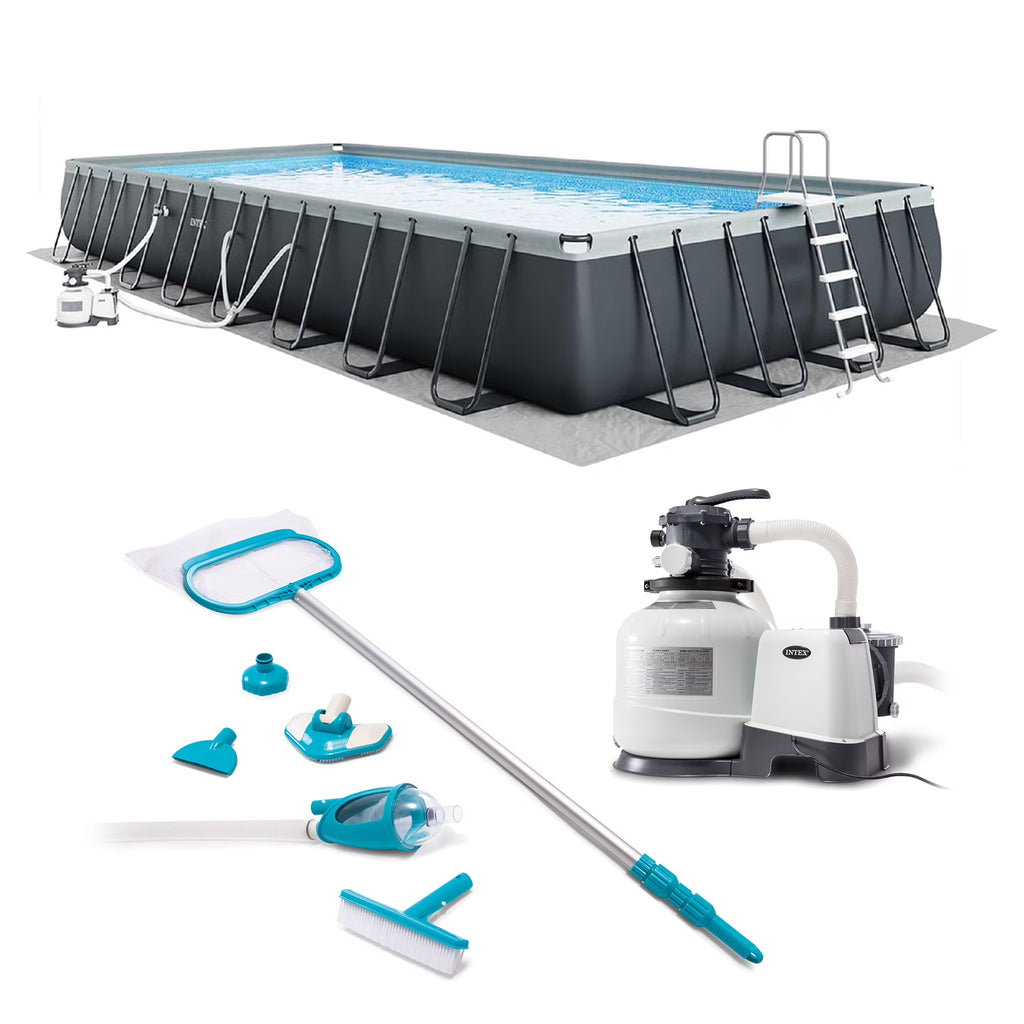 INTEX 32ft x 16ft x 52in Ultra XTR Above Ground Pool & Deluxe Maintenance Cleaning Kit