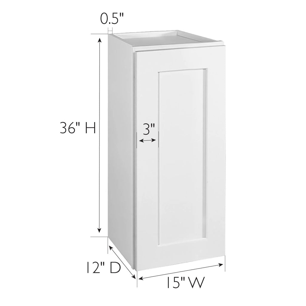 Design House Brookings Ready to Assemble Shaker Style Wall Kitchen Cabinet (15" x 36" x 12"), White