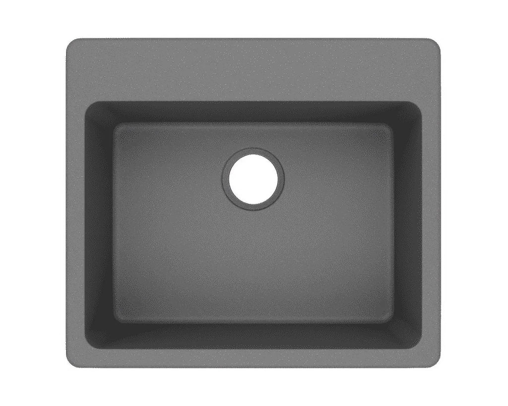 Elkay Quartz Classic 25" x 22" x 9-1/2", Single Bowl Drop-in Sink, Greystone