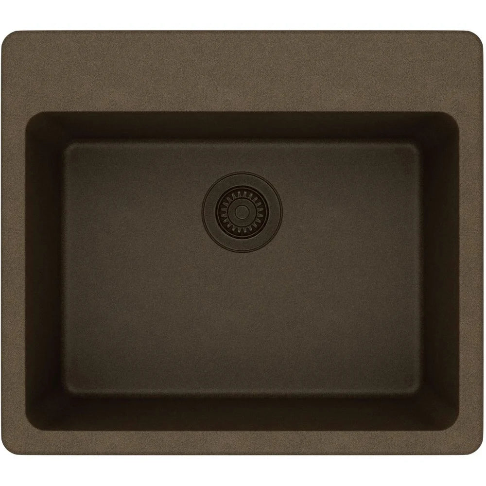 Elkay Quartz Classic 25" x 22" x 9-1/2", Single Bowl Drop-in Sink, Greystone