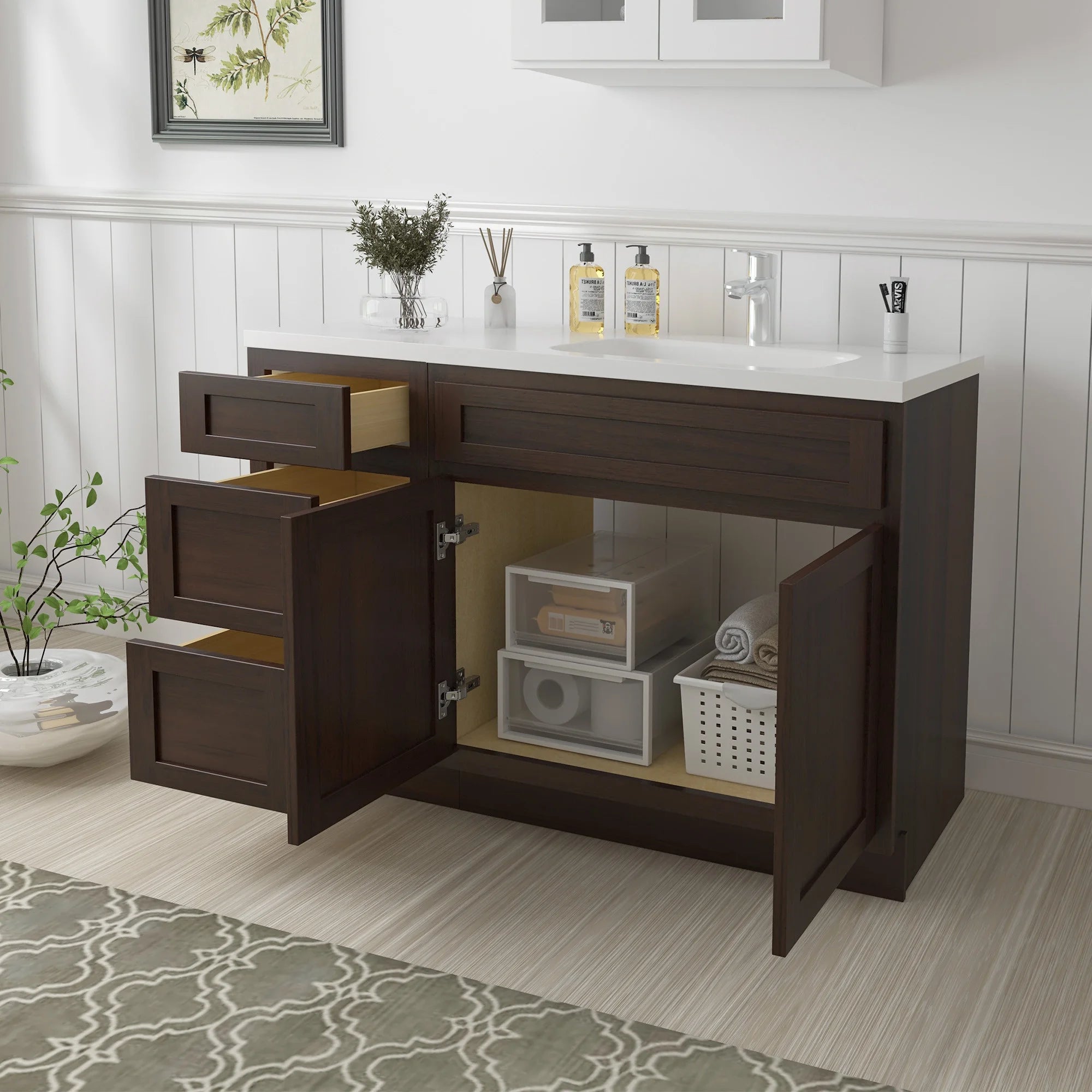 45 in. W x 21 in. D x 32.5 in. H Bath Vanity Cabinet without Top in Gray