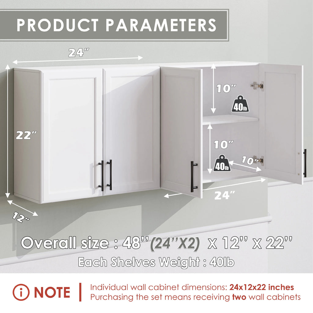 24" x 2Pcs Kitchen Wall Cabinet