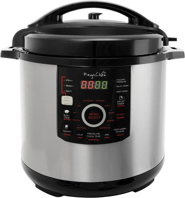 12 Quart Digital Pressure Cooker with 15 Presets, Slow Cook Function and Tempered Glass Lid