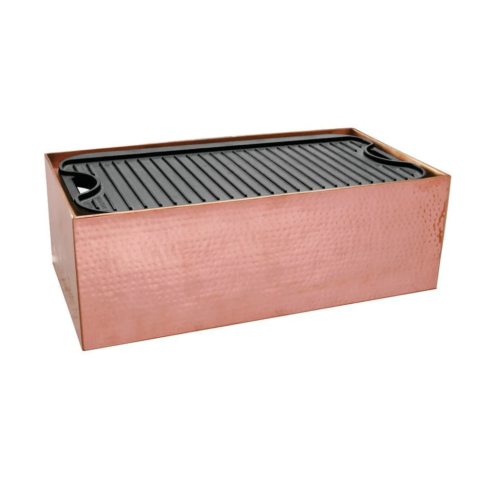 Hammered Copper Finish Griddle Station - 22"L x 11"W x 7"H