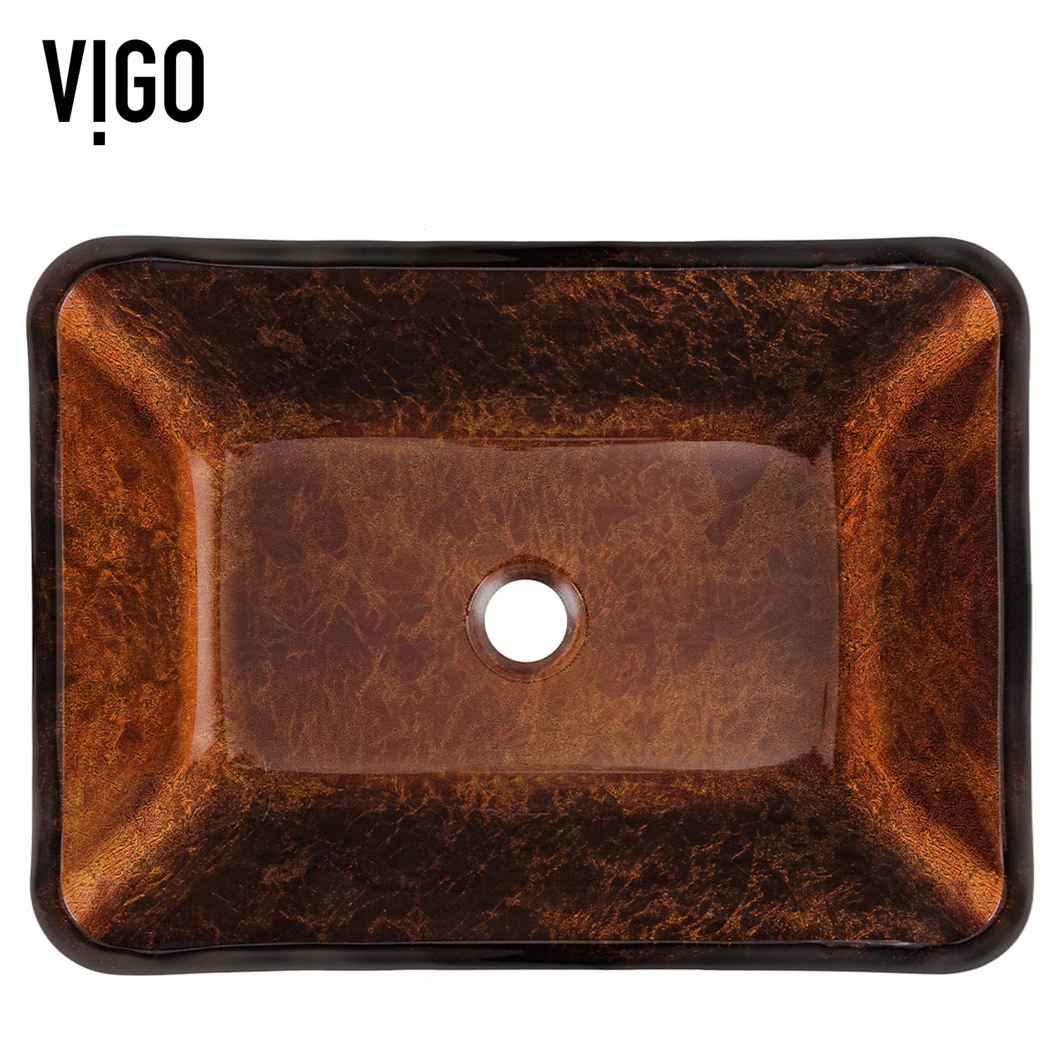 VIGO Donatello Artistic Rubywood Glass 18 in. L x 13 in. W x 4 in. H Rectangular Vessel Bathroom Sink