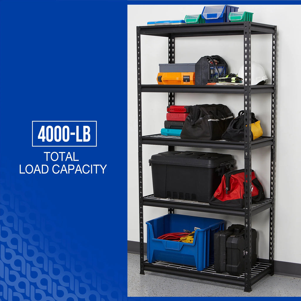 Strongway Heavy-Duty Wire Shelving Unit, 5 Shelves, 4000-Lb. Capacity, 36in.W x 18in.D x 72in.H