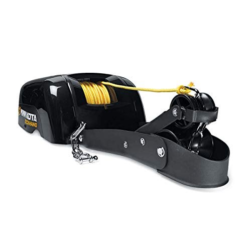 Electric Boat Anchor Winch with Horizontal Mount Davit, 40 lb Capacity, 100 ft Nylon Rope & Mounting Hardware