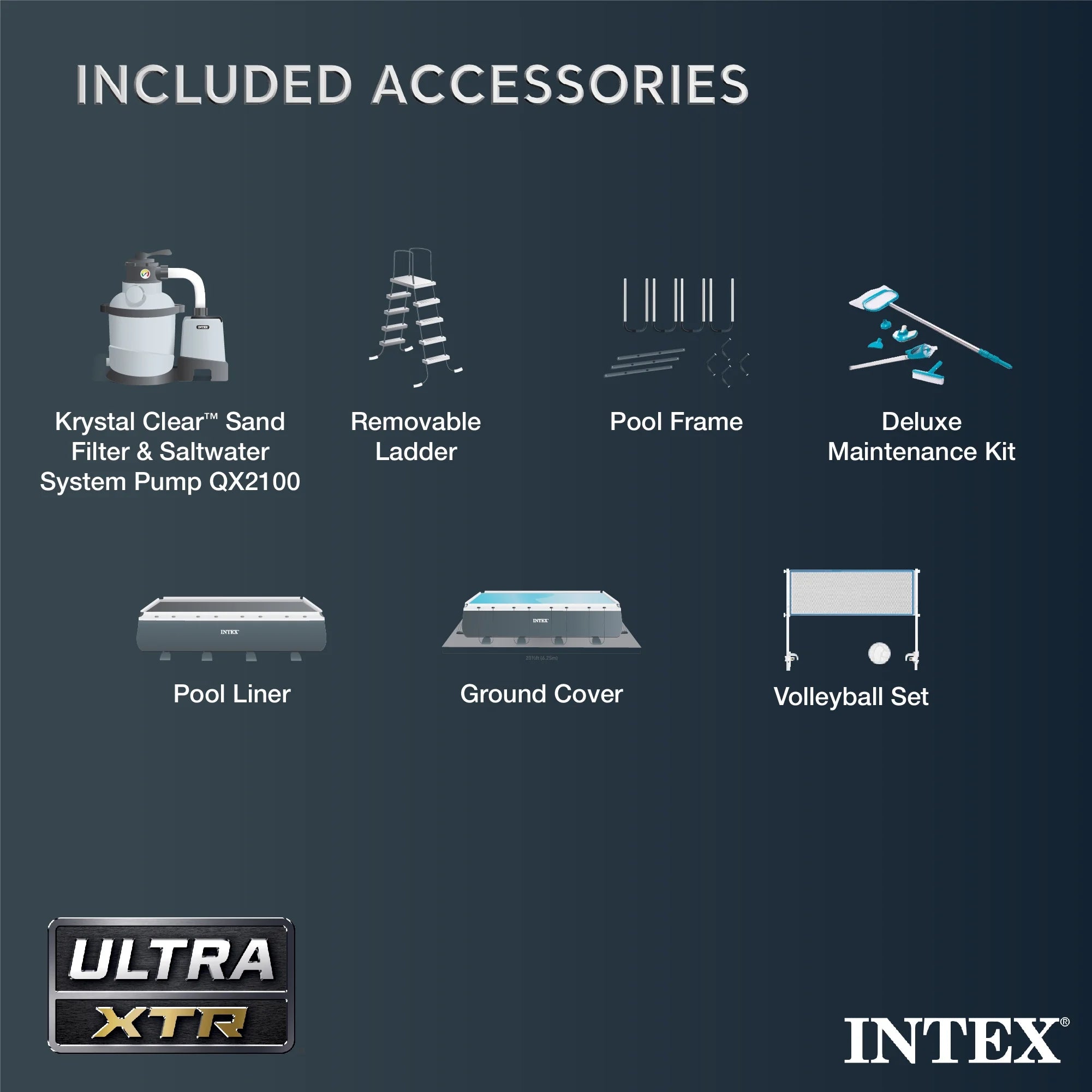 INTEX Ultra XTR 24' x 12' x 52" Above Ground Swimming Pool Set w/ Pump