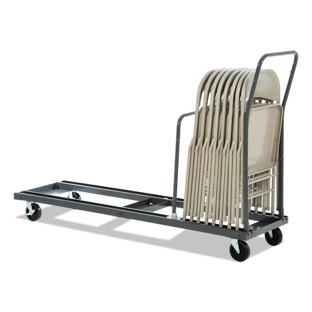 Alera ALEFTCART 20.86 in. x 50.78 in. to 72.04 in. x 43.3 in. 600 lbs. Capacity Metal Chair/Table Cart - Black