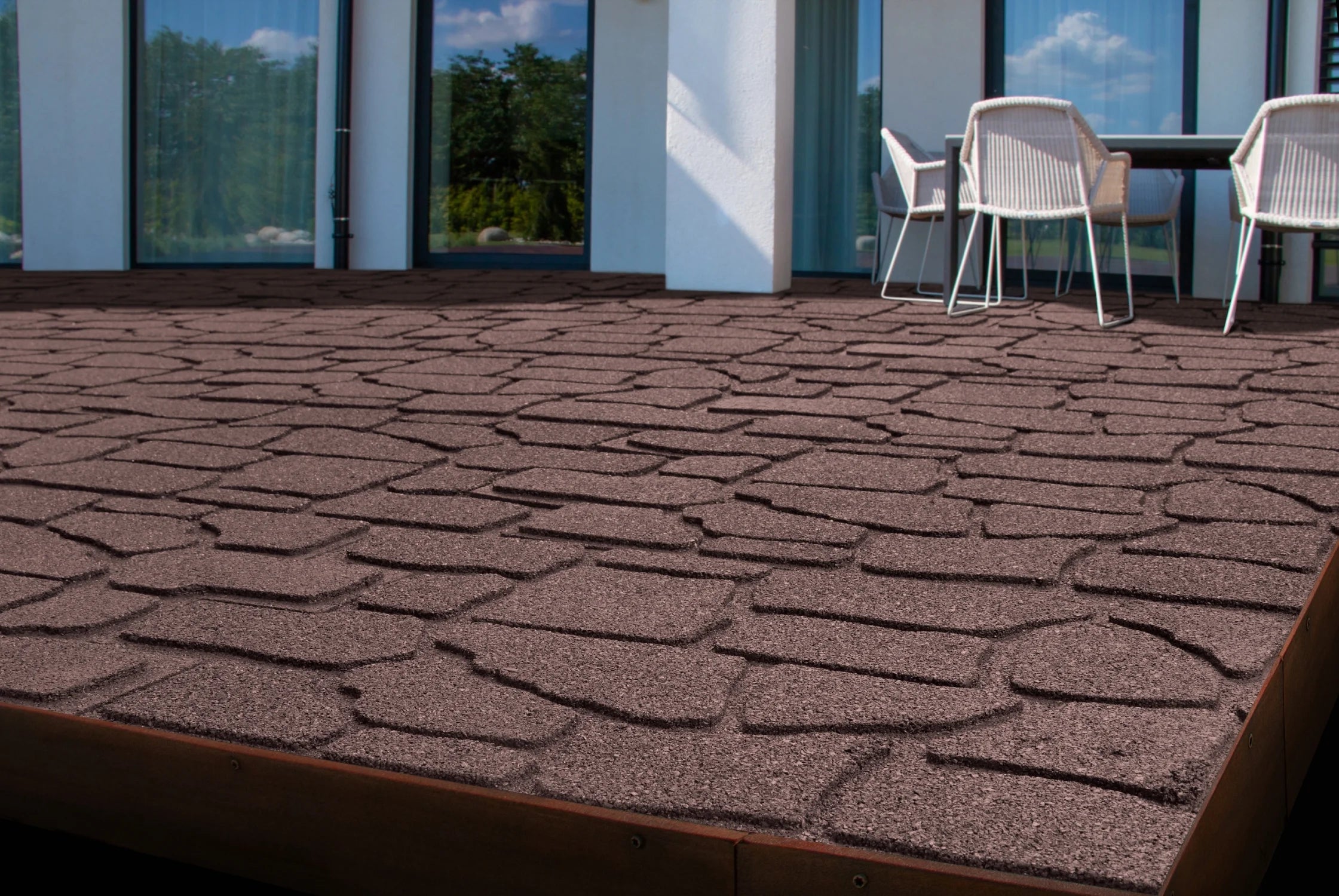GroundSmart 24" x 12" x 5/8" Black Interlocking Dual-Sided Rubber Paver, 9 Pack