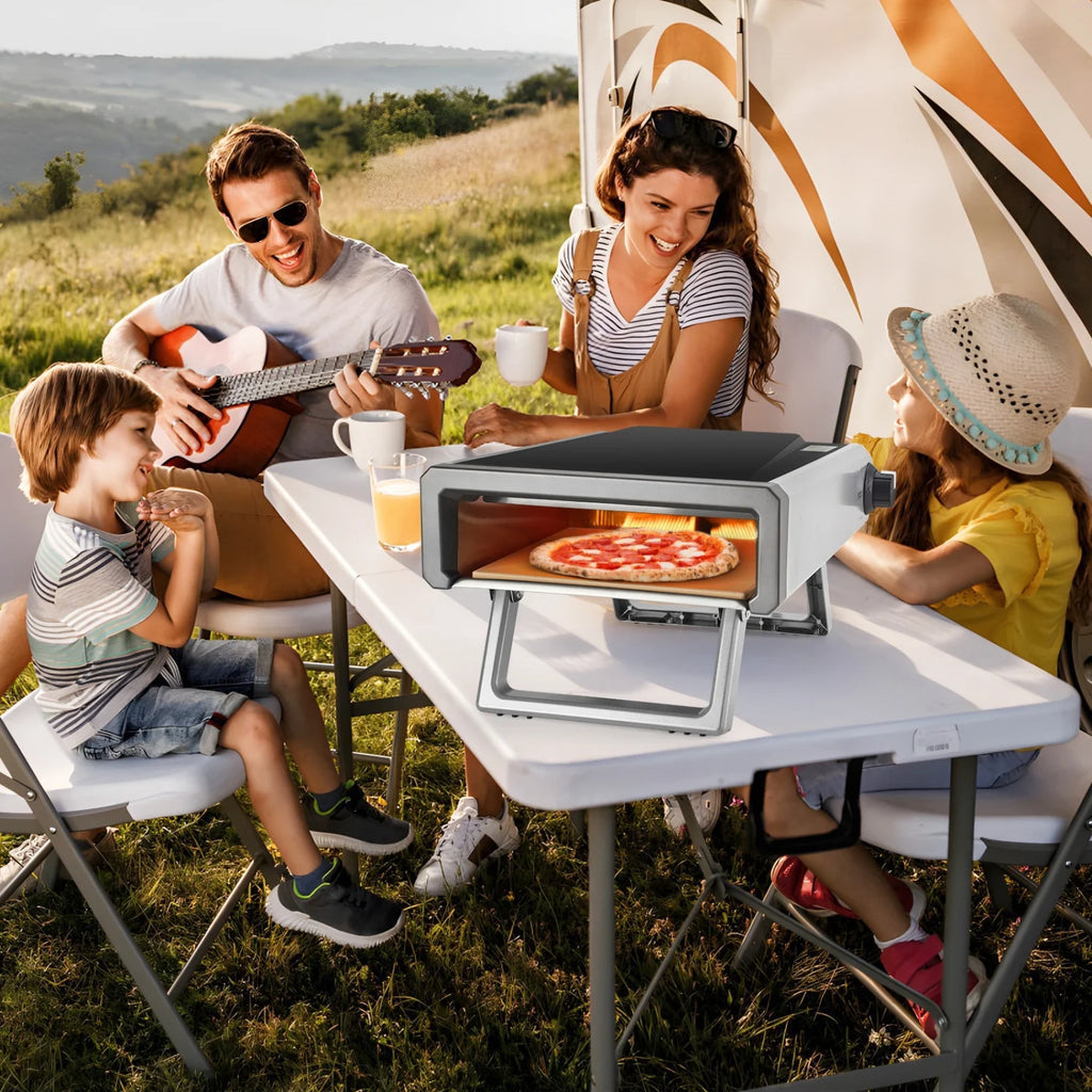 Wildbreak Ourdoor Gas Propane Pizza Oven, 22.8 x 16.5 x 7.1", With Accessories Kit, Silver & Black