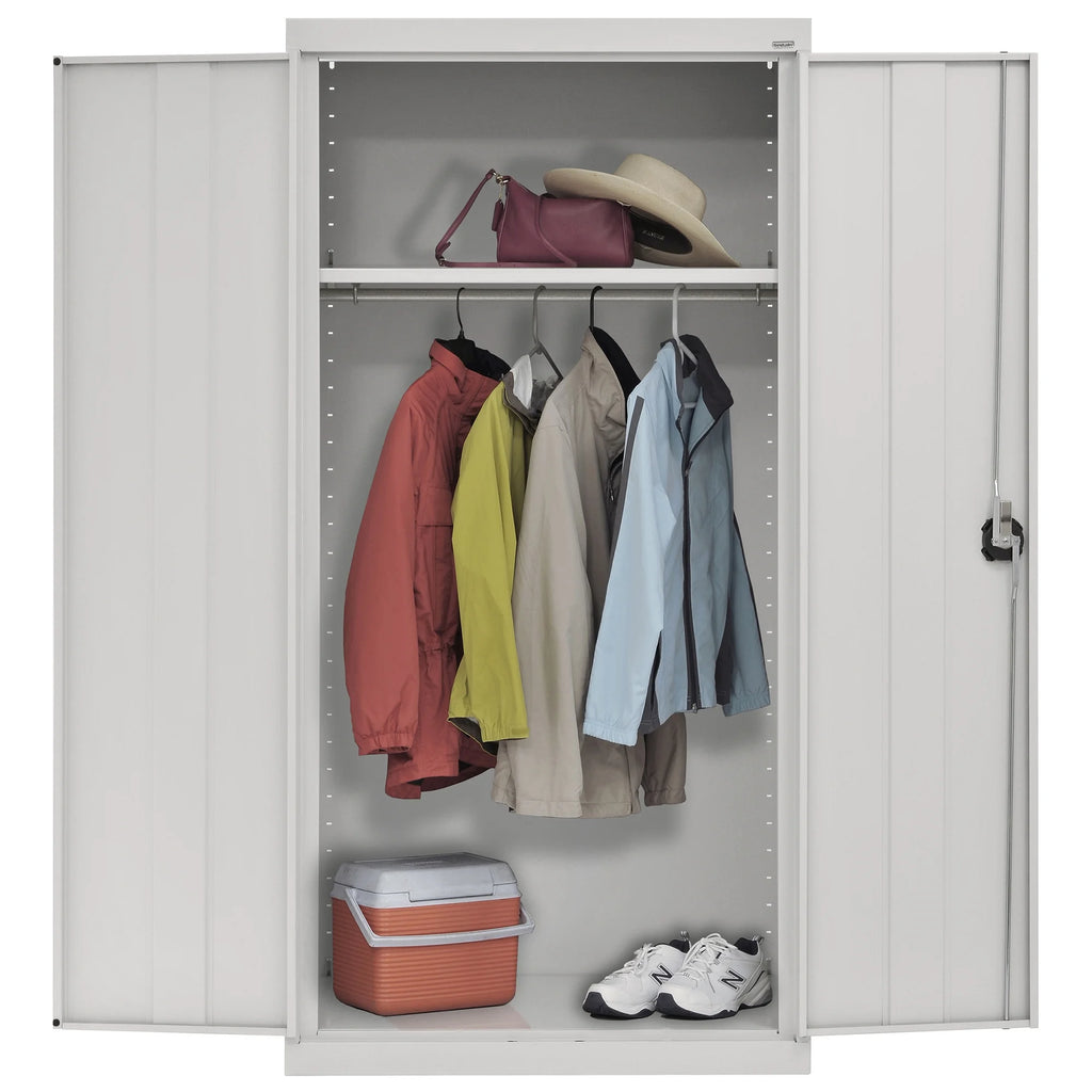 Elite Series Wardrobe Cabinet with Adjustable Shelf, 36"W x 24"D x 72"H, Dove Gray