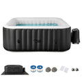 4-6 Person Inflatable Hot Tub Spa - 130 Air Jets Bubble Massage Portable Outdoor Jacuzzi with Heater