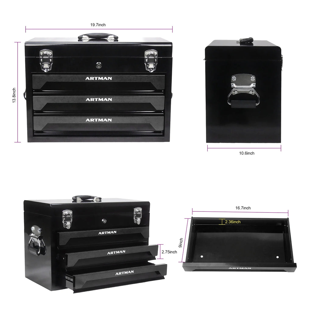 Seizeen Heavy Duty Universal Mechanic Tool Set, Metal Black, 19.7"x 10.6" x 13.86", 339 Count