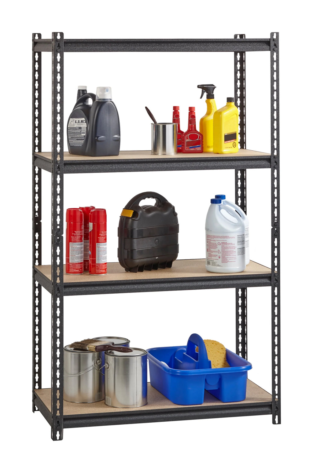 Iron Horse 2300 Riveted Steel Shelving 4-Shelf Unit, 18D x 36W x 60H, Black