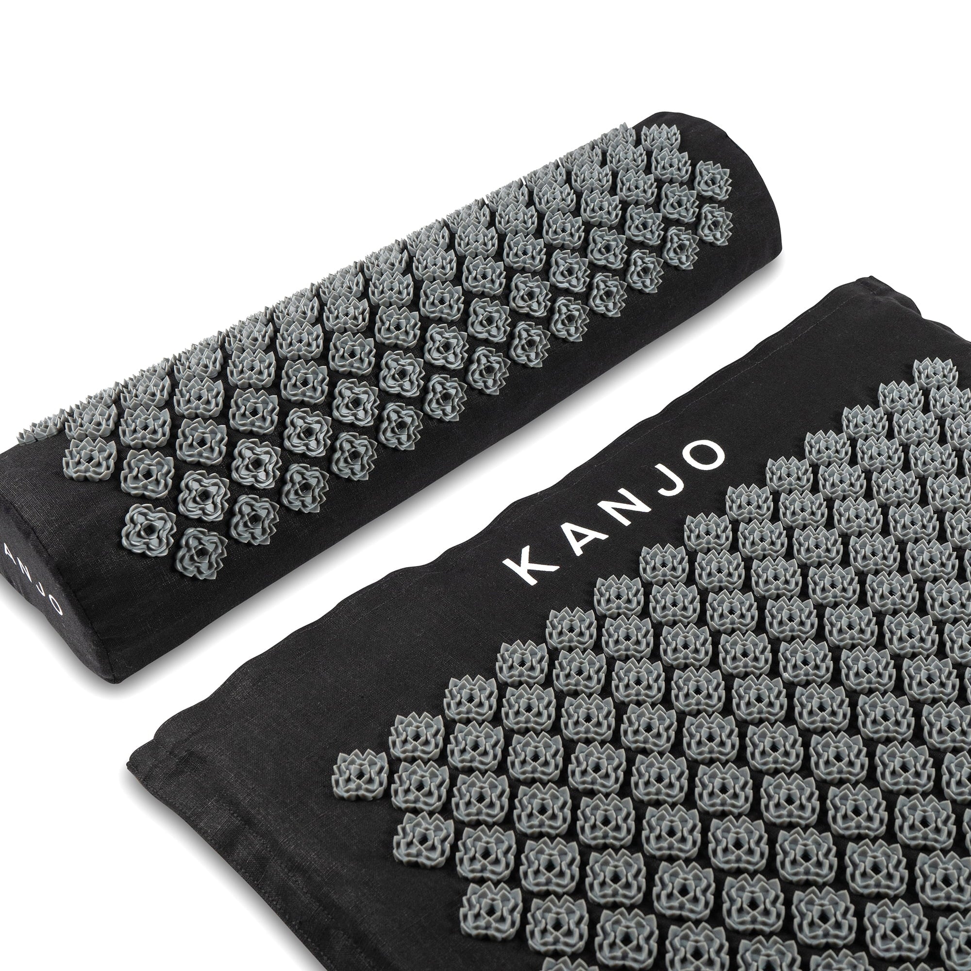 Kanjo Acupressure Mat Set Mat: 24 X 34 Inch / Pillow: 6 X 22 Inch Black White KANMATXL