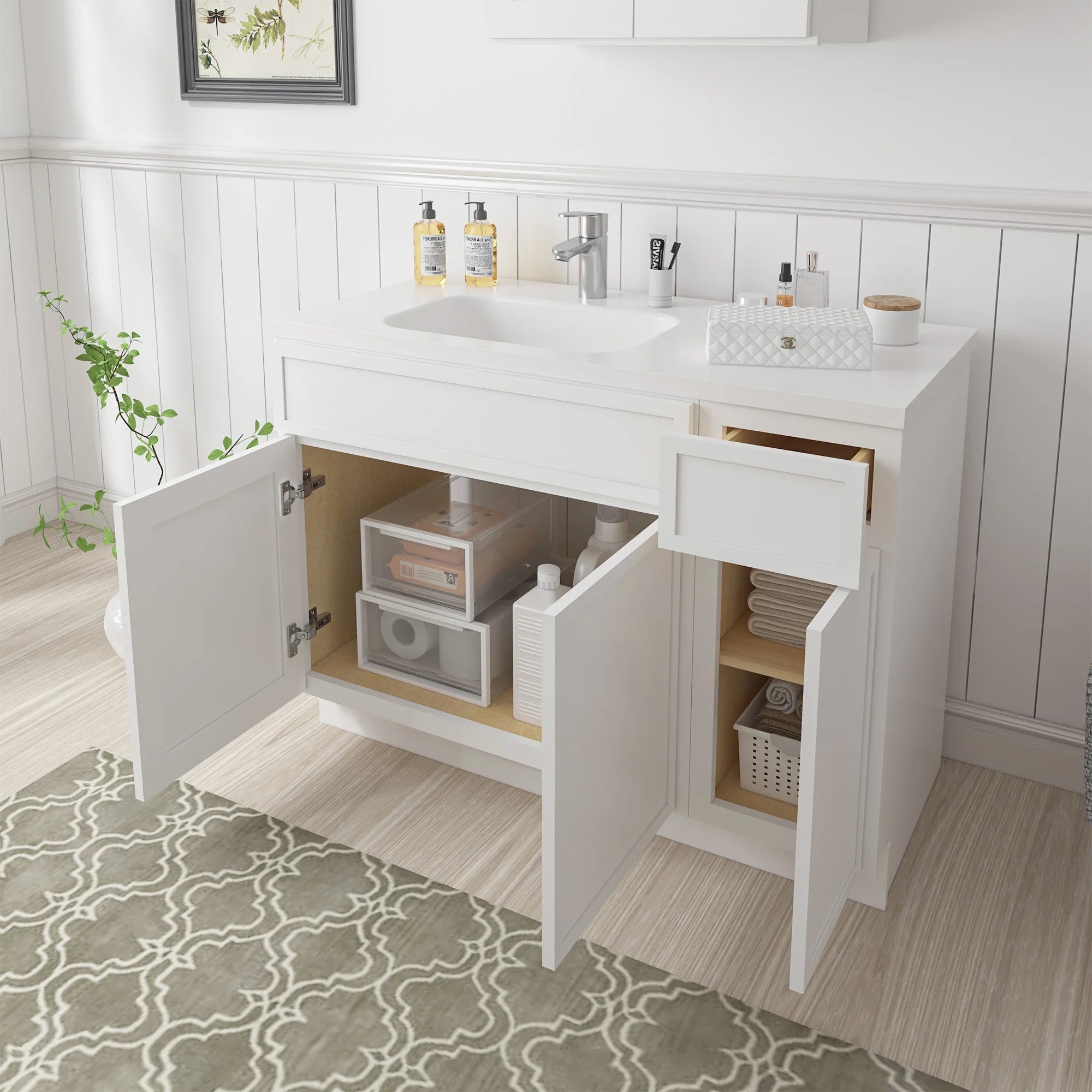 45 in. W x 21 in. D x 32.5 in. H Bath Vanity Cabinet without Top in Brown