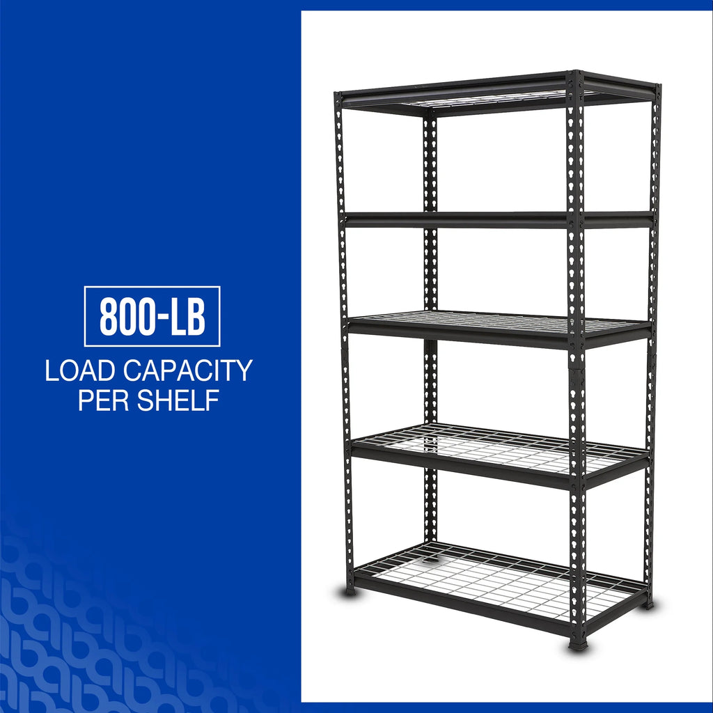 Strongway Heavy-Duty Wire Shelving Unit, 5 Shelves, 4000-Lb. Capacity, 36in.W x 18in.D x 72in.H