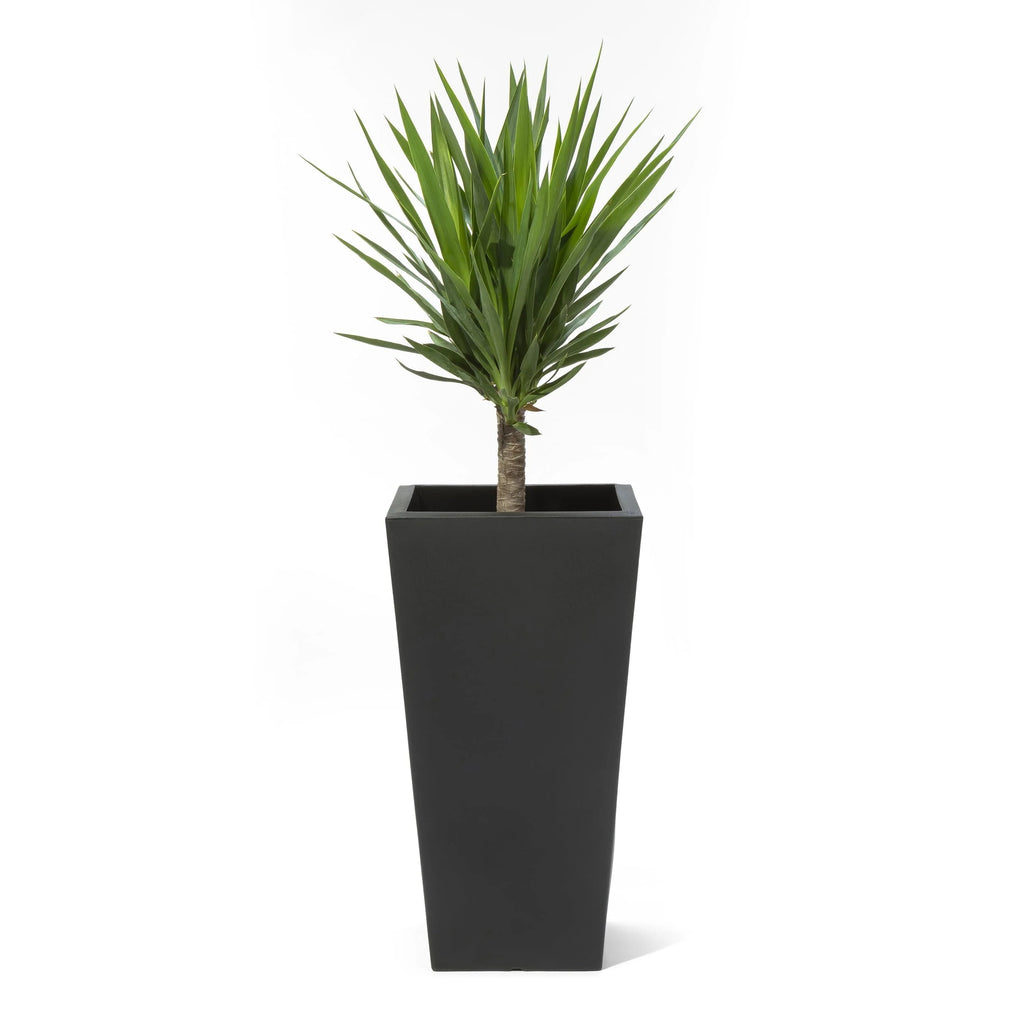 Step2 Tremont 2pk Plastic Black Square Planter 15" W x 15" D x 28" H