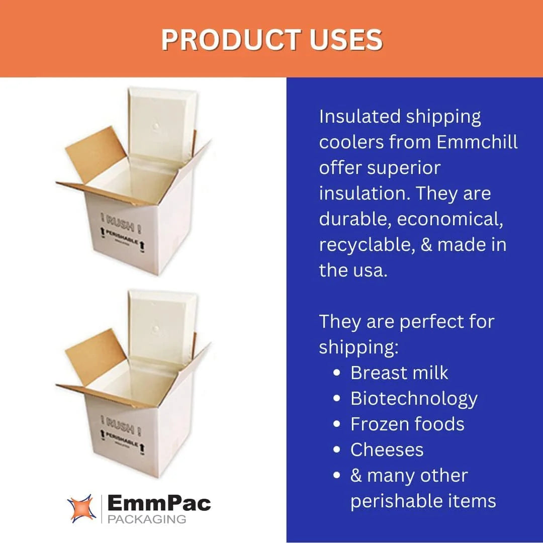 SF12A EcoFriendly Insulated Shipping Cooler, 12" x 12" x 12" (Pack of 2)(9" x 9" x 9" Inside)