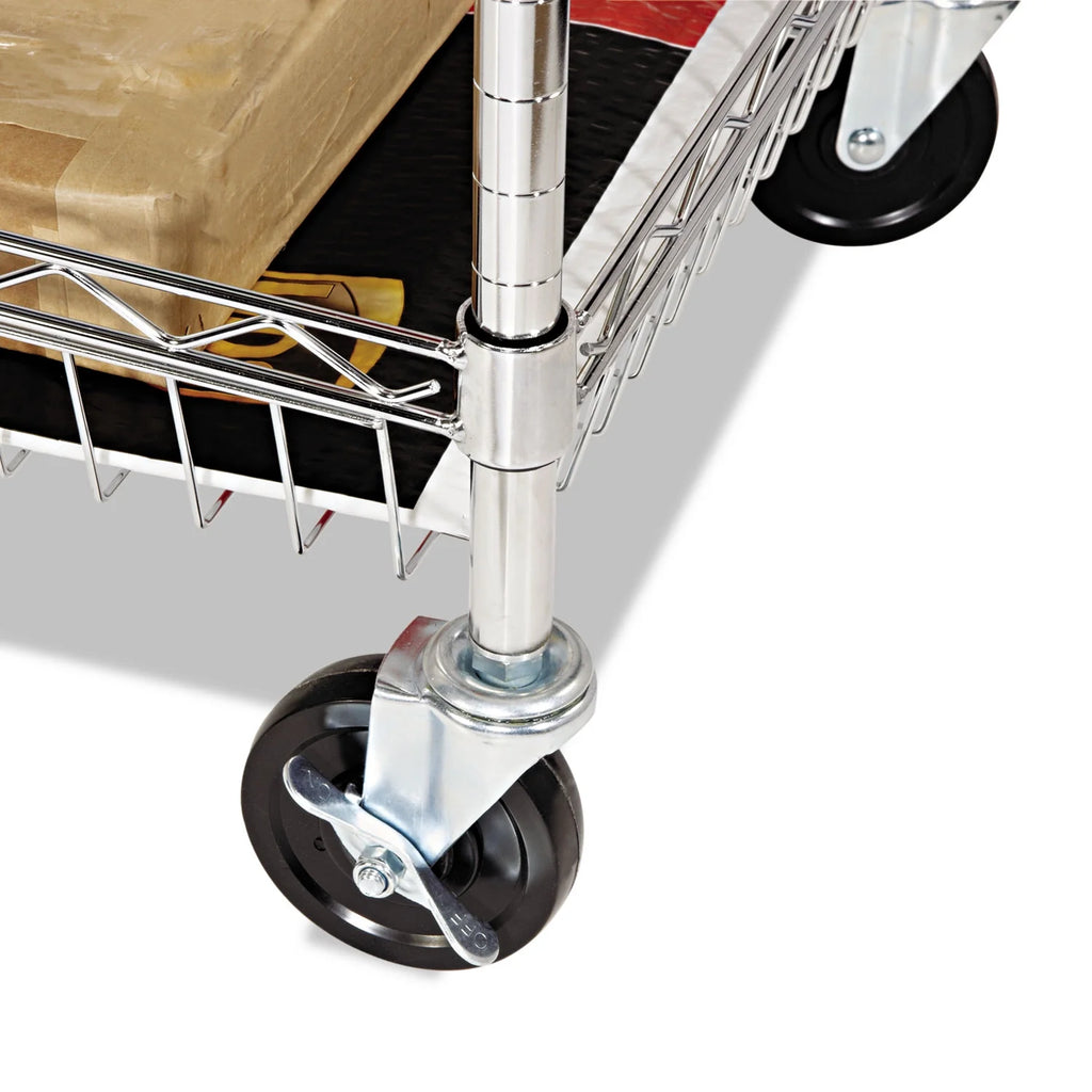 Alera ALEMC3518SR Carry-All 34.88 in. x 18 in. x 39.5 in. Basket/Shelf Mail Cart - Silver