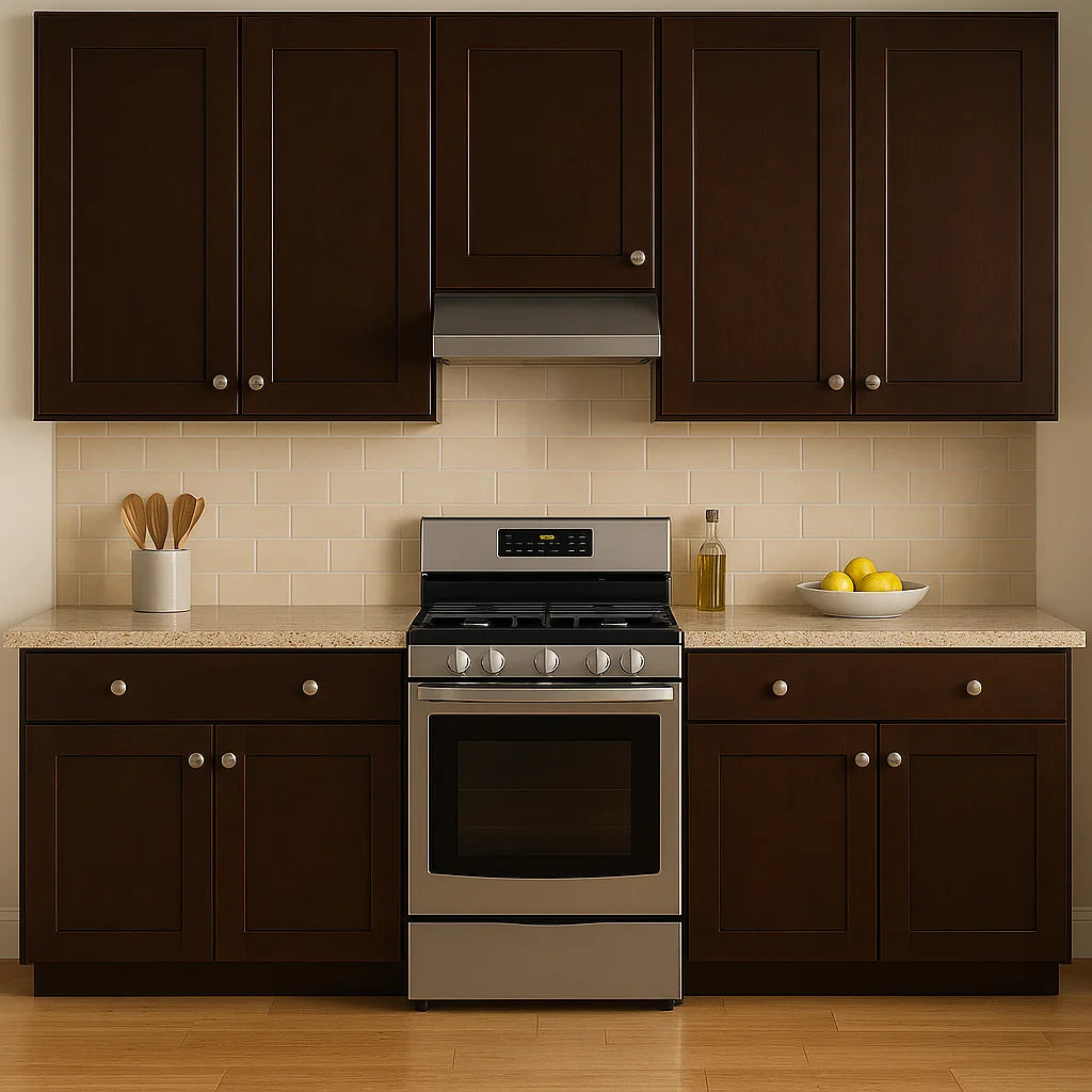 Design House Brookings Solid Wood Ready to Assemble Wall Kitchen Cabinet (30" x 12" x 36"), Espresso