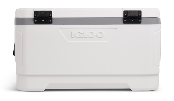 Igloo Marine Ultra 100 Qt Cooler, White & Moonscape Hard Side Ice Chest with UV Protection, Fish Ruler & Drain Plug