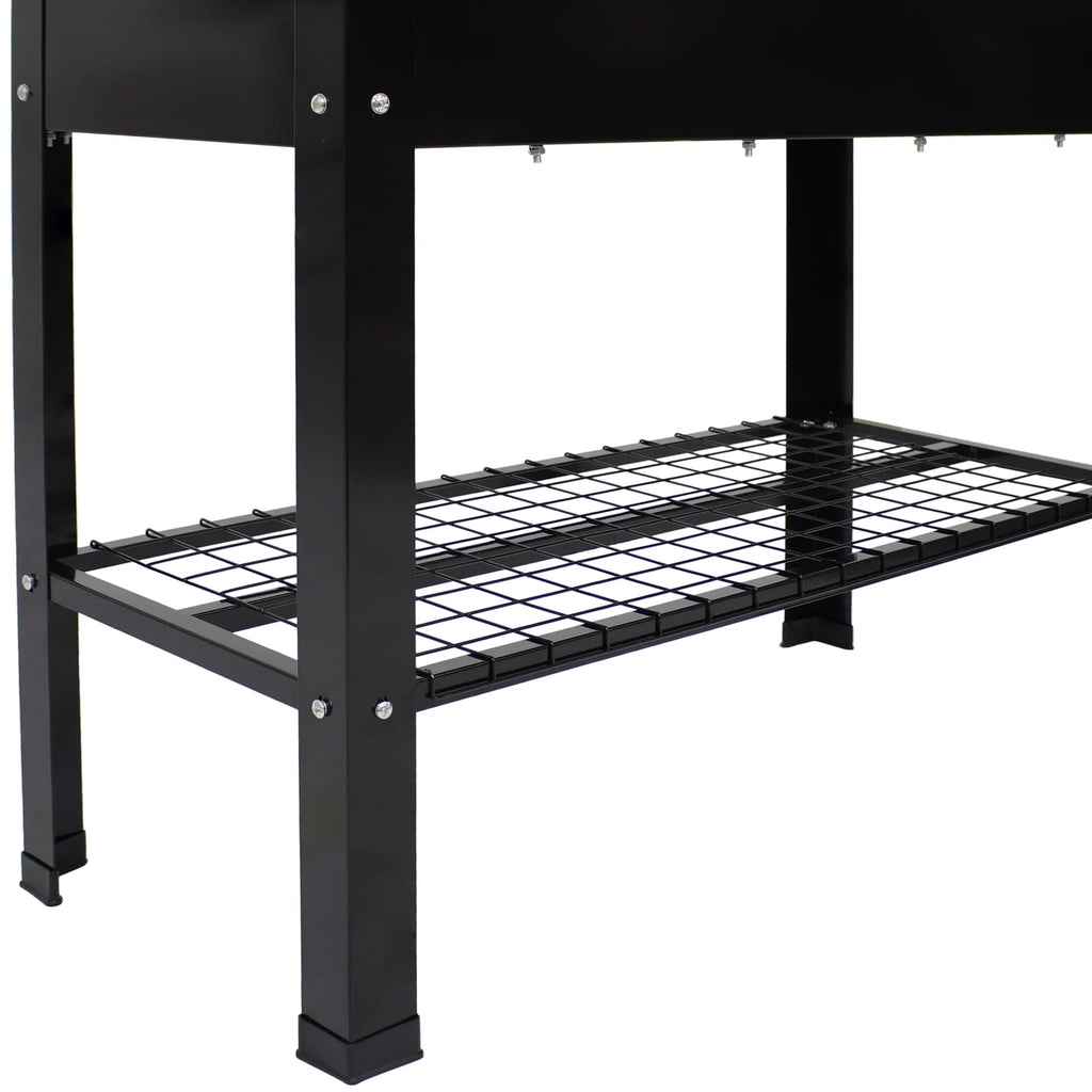Sunnydaze 35.75" x 16" x 31.75" Black Galvanized Steel Raised Garden Bed, Set of 2