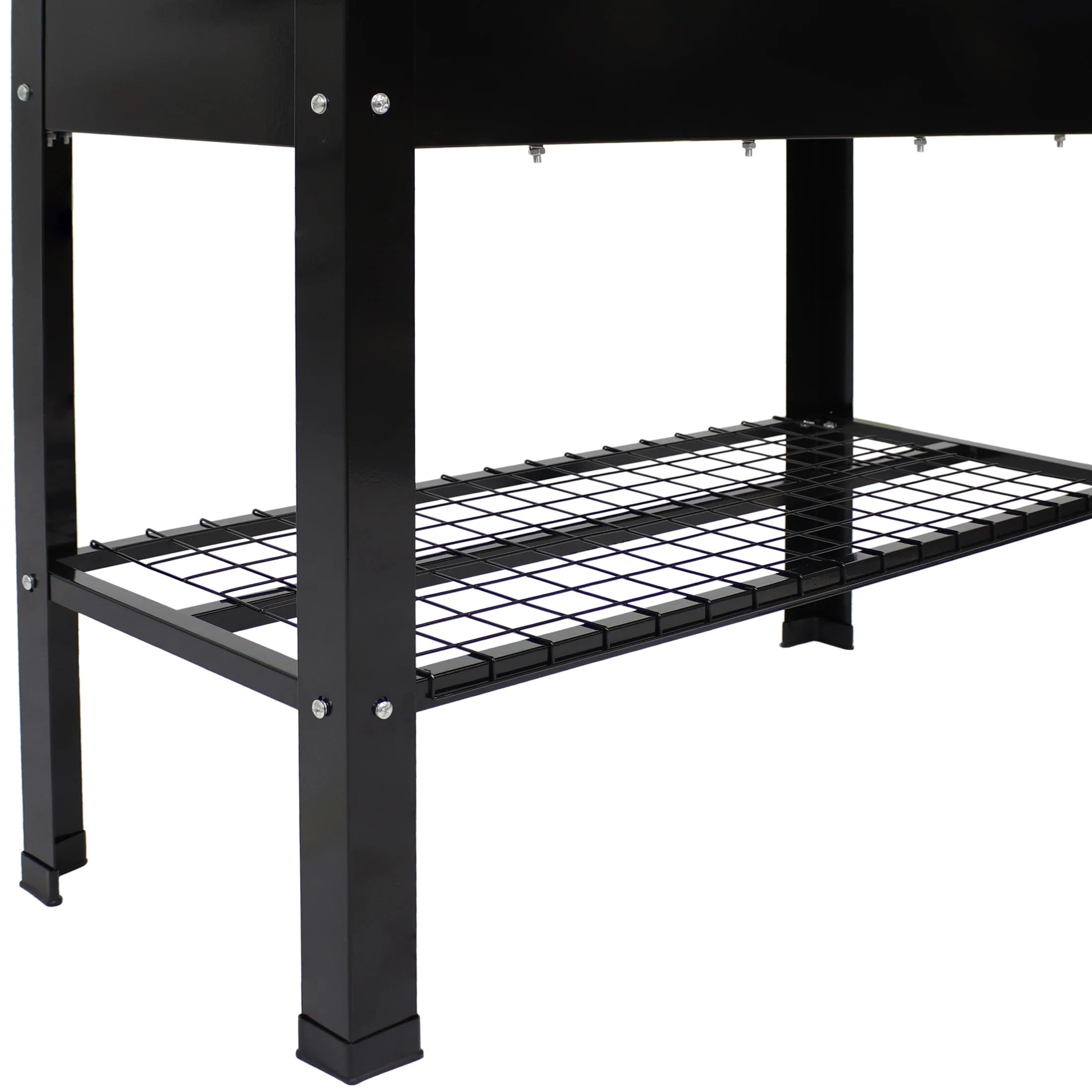 Sunnydaze 35.75" x 16" x 31.75" Black Galvanized Steel Raised Garden Bed, Set of 2
