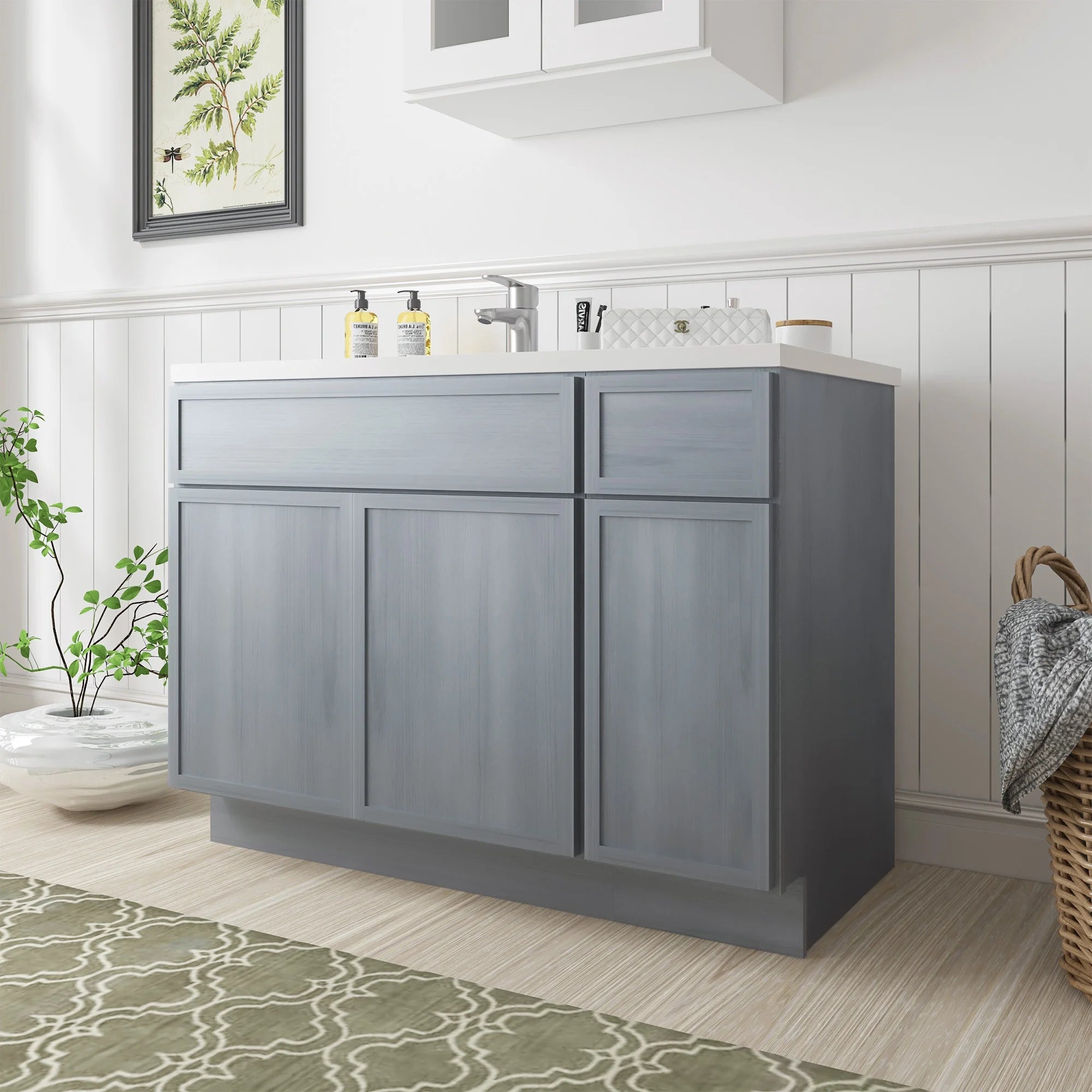 45 in. W x 21 in. D x 32.5 in. H Bath Vanity Cabinet without Top in Brown