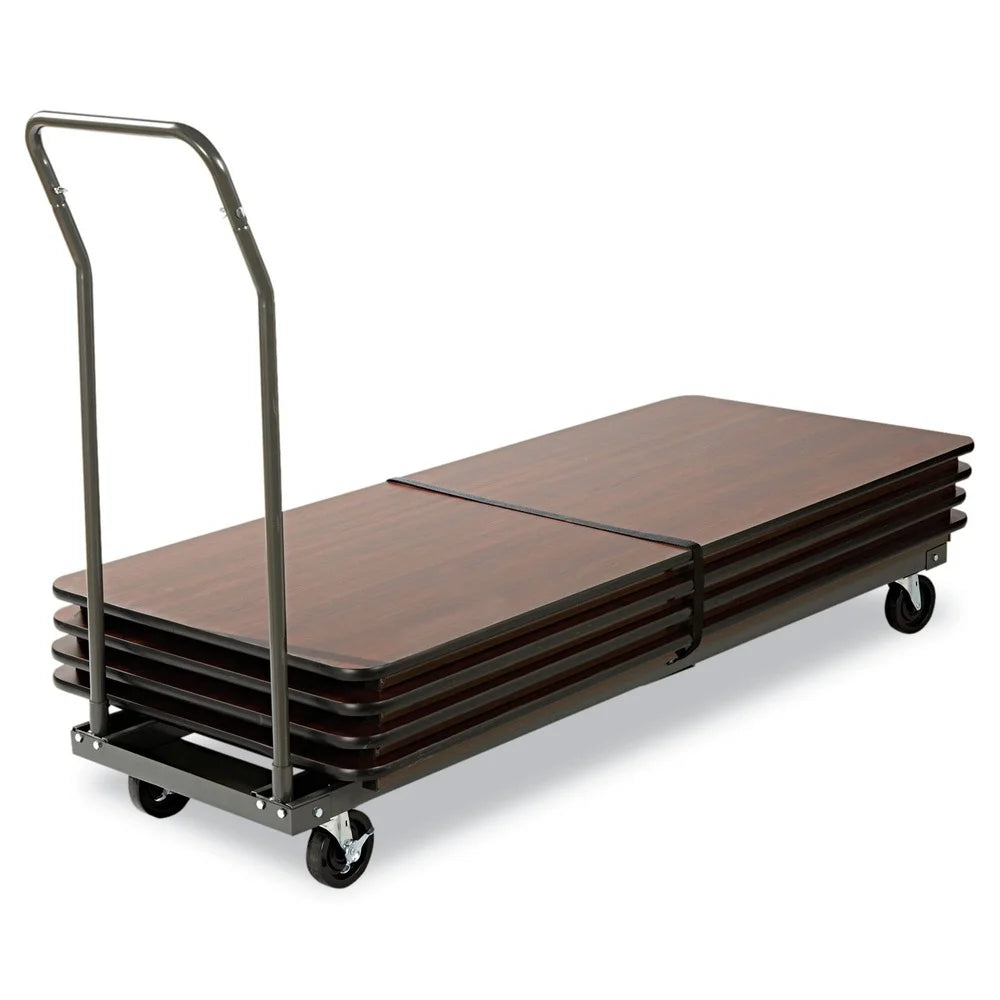 Alera ALEFTCART 20.86 in. x 50.78 in. to 72.04 in. x 43.3 in. 600 lbs. Capacity Metal Chair/Table Cart - Black