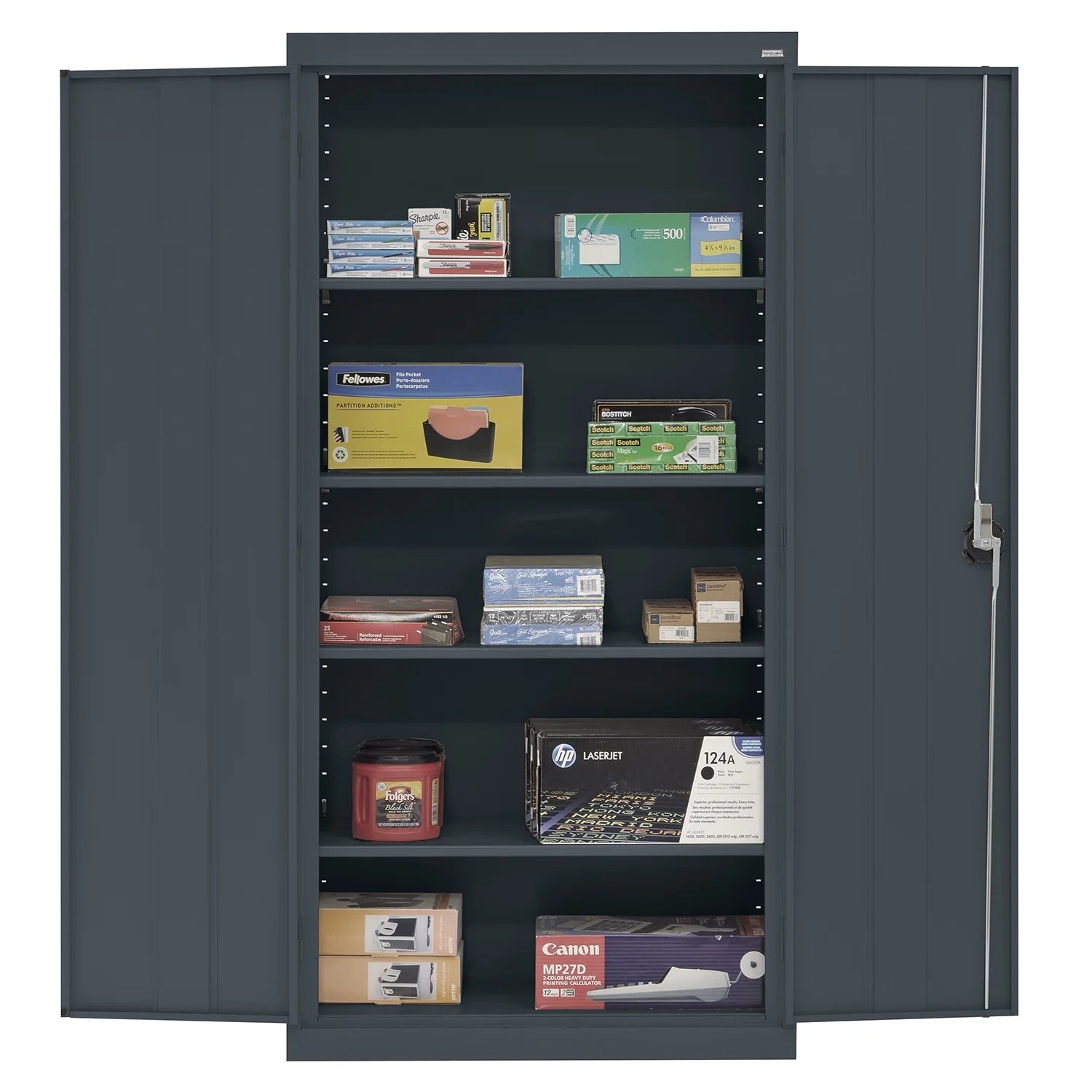 Sandusky Elite Series Steel Freestanding Garage Cabinet in Charcoal (36 in. W x 72 in. H x 24 in. D)