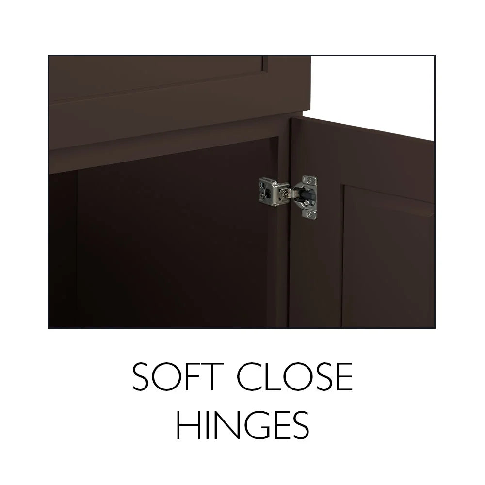 Design House Brookings Solid Wood Ready to Assemble Wall Kitchen Cabinet (30" x 12" x 36"), Espresso