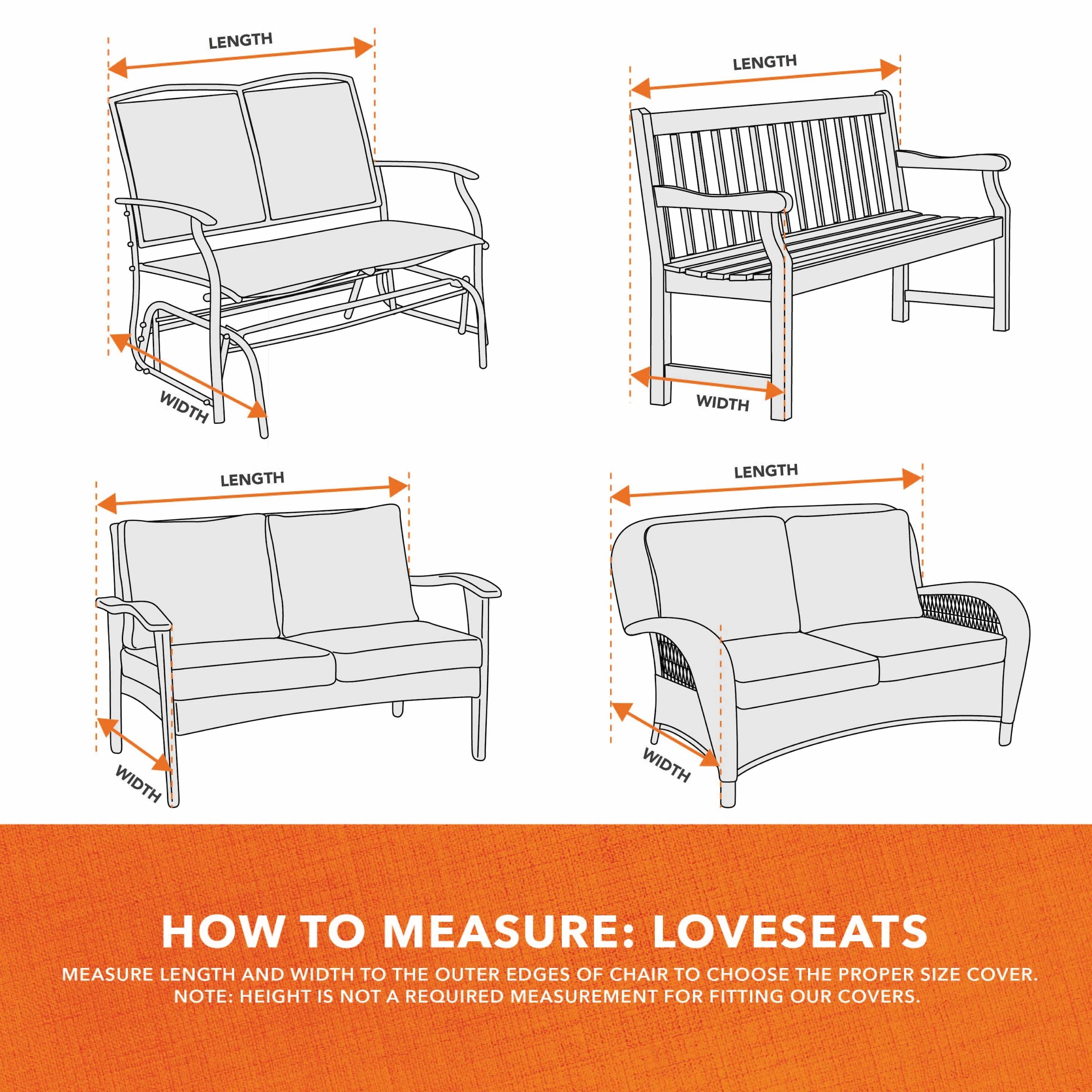 Modern Leisure Basics Patio Loveseat Cover, 2-Pack, 55"L X 33"W X 38"H, Khaki