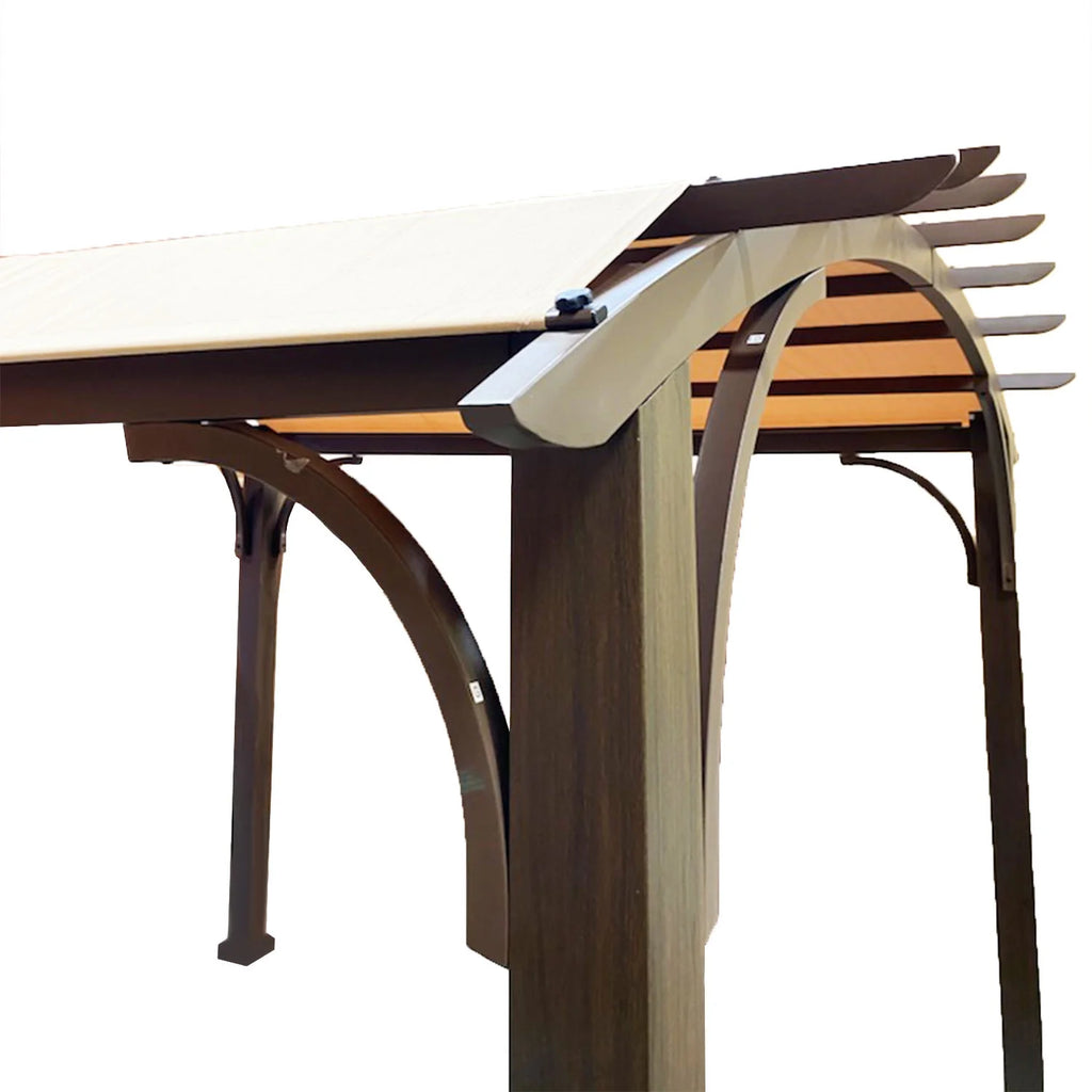 Garden Winds RipLock 500 10' x 10' x 8' Beige Polyester Pergola, Water Resistant