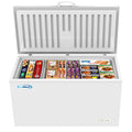 16 Cu. Ft. Chest Freezer with Lock - Deep Freezer with 2 Storage Baskets, Wheels & Adjustable Temperature Control