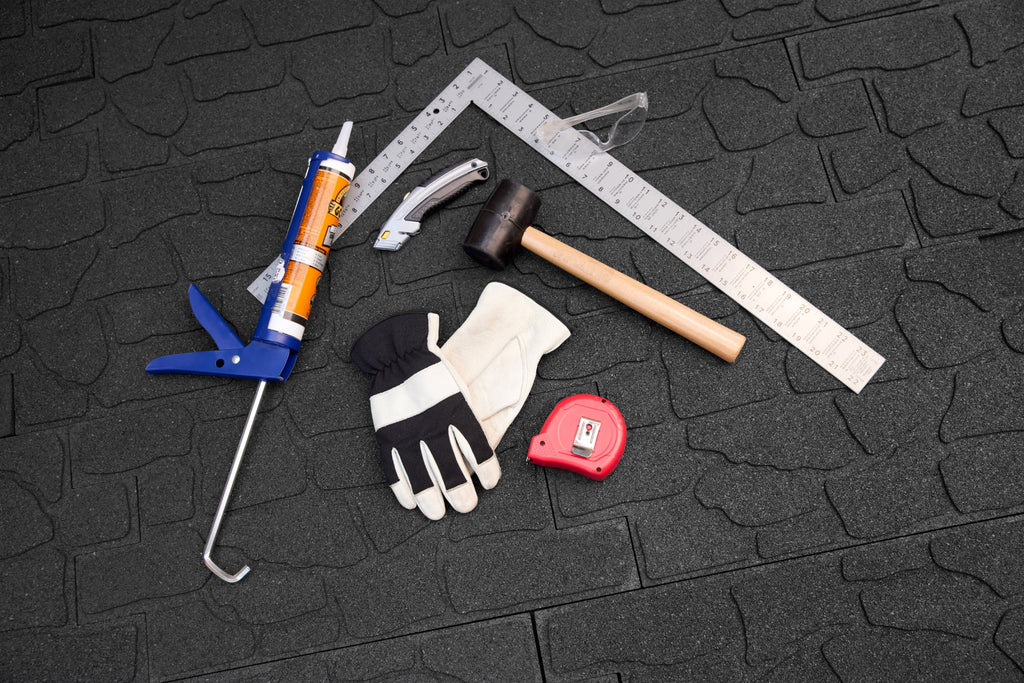 GroundSmart 24" x 12" x 5/8" Black Interlocking Dual-Sided Rubber Paver, 9 Pack