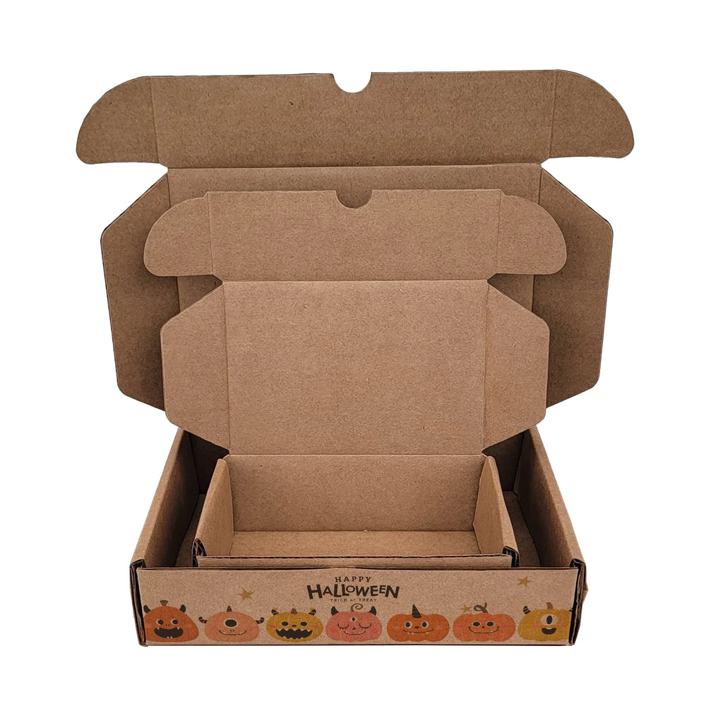 Ucanpack Pumpkin Halloween Mailer Box Festive Kraft Print Gift Boxes, 6 x 6 x 2" - 50 Pcs