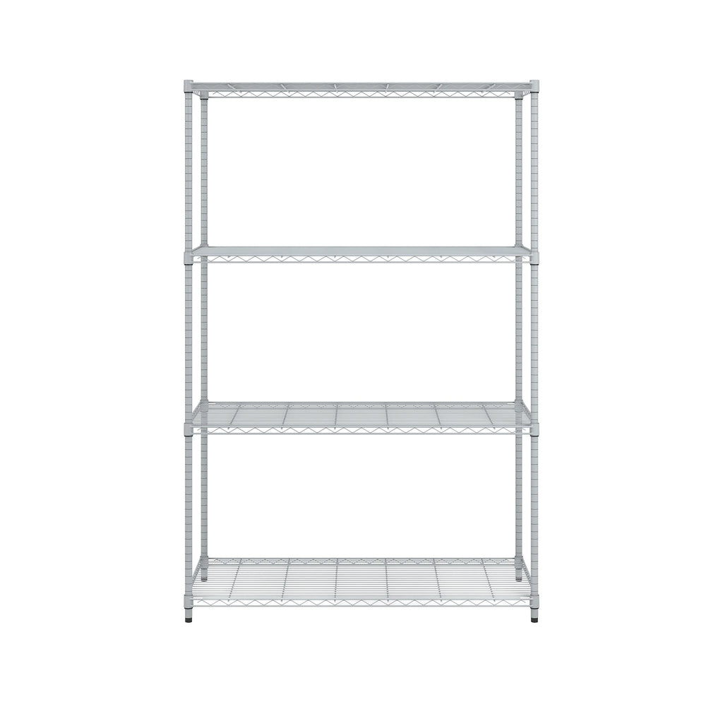 OFM Adjustable 24"W x 48"D x 72"H 4-Shelf Freestanding Shelves, Silver