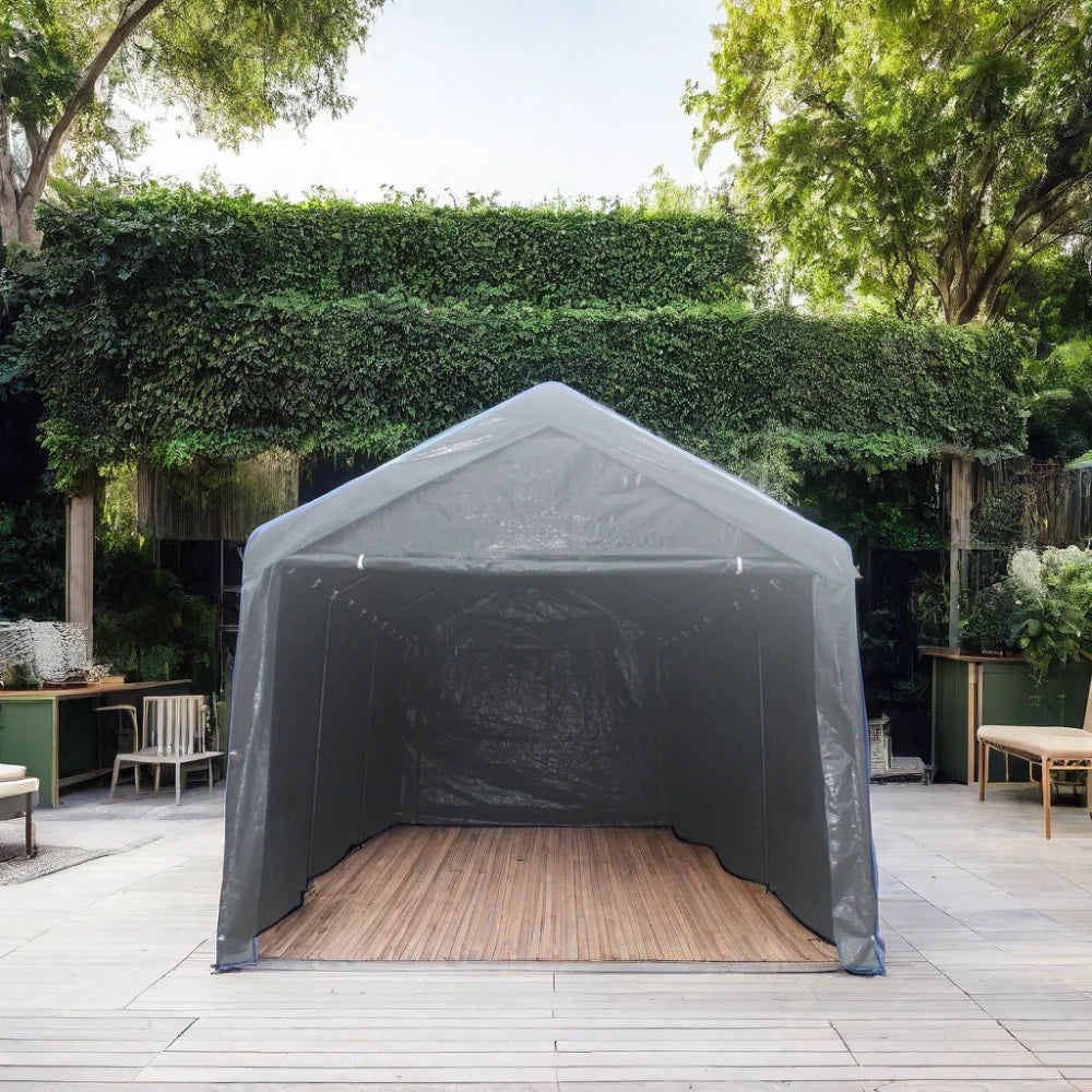 Seizeen 154.30 x 115.40 x 100.80 inches White Carport