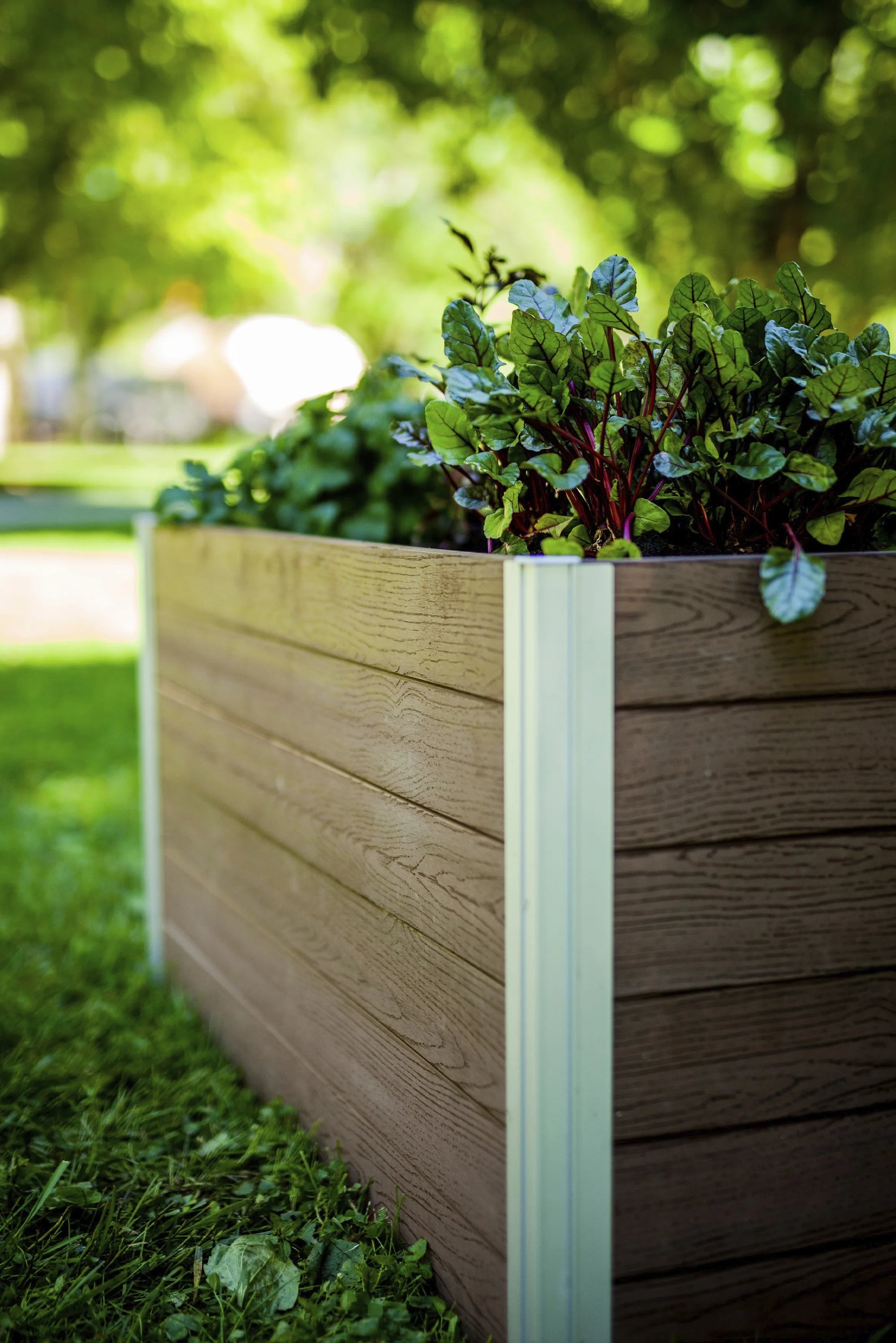Vita Urbana 4'L x 4'W x 22"H Vinyl Keyhole Composting Garden, Espresso Brown, VT17501