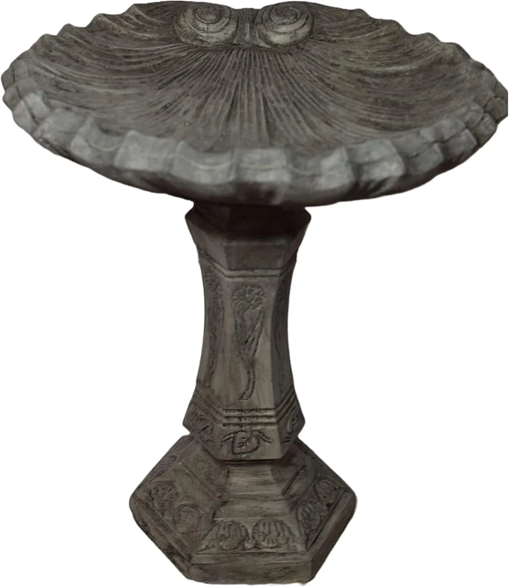 Solid Rock Stoneworks Fanciful Birdbath - 26" h x 22" w x 20" d - Pre-Aged