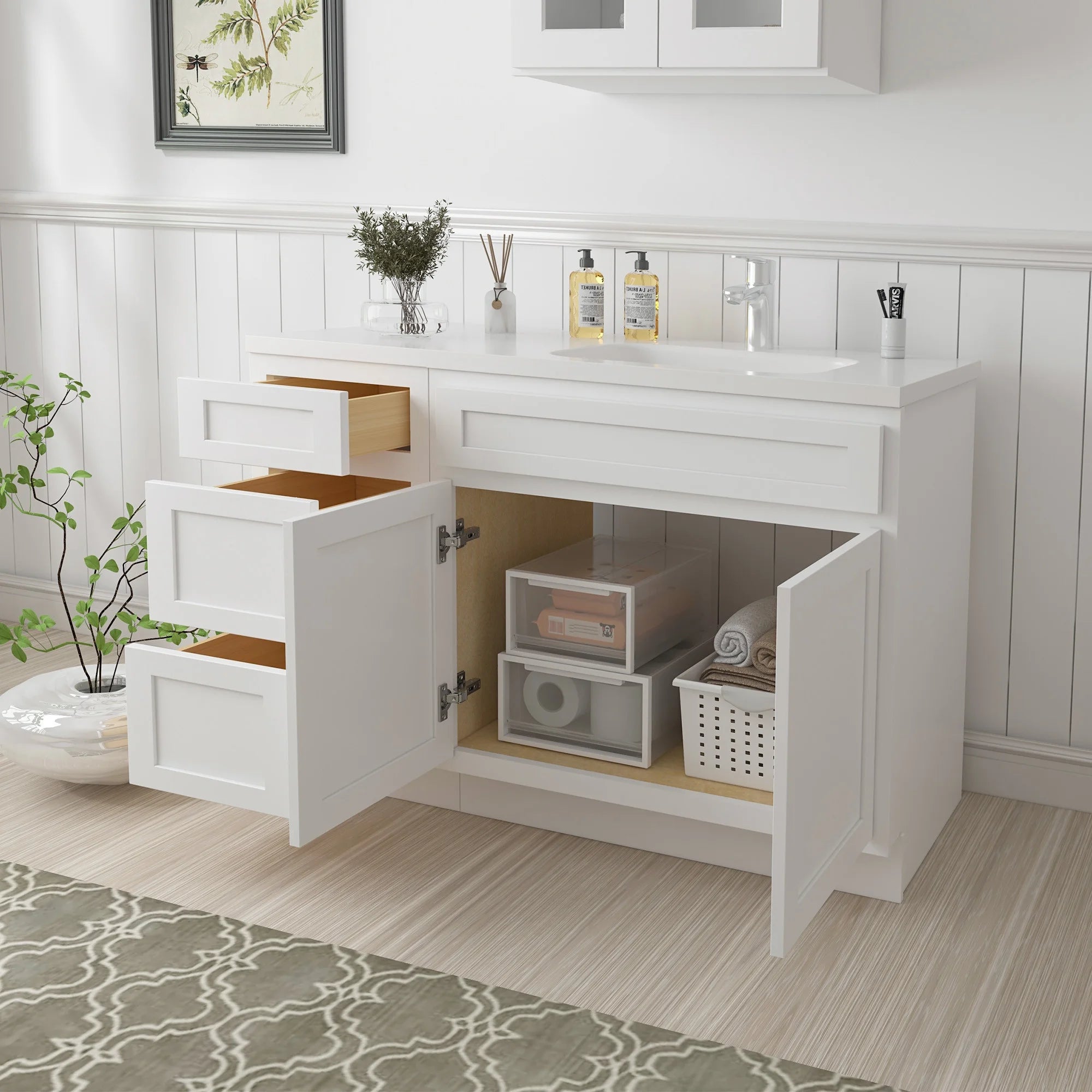 45 in. W x 21 in. D x 32.5 in. H Bath Vanity Cabinet without Top in Gray