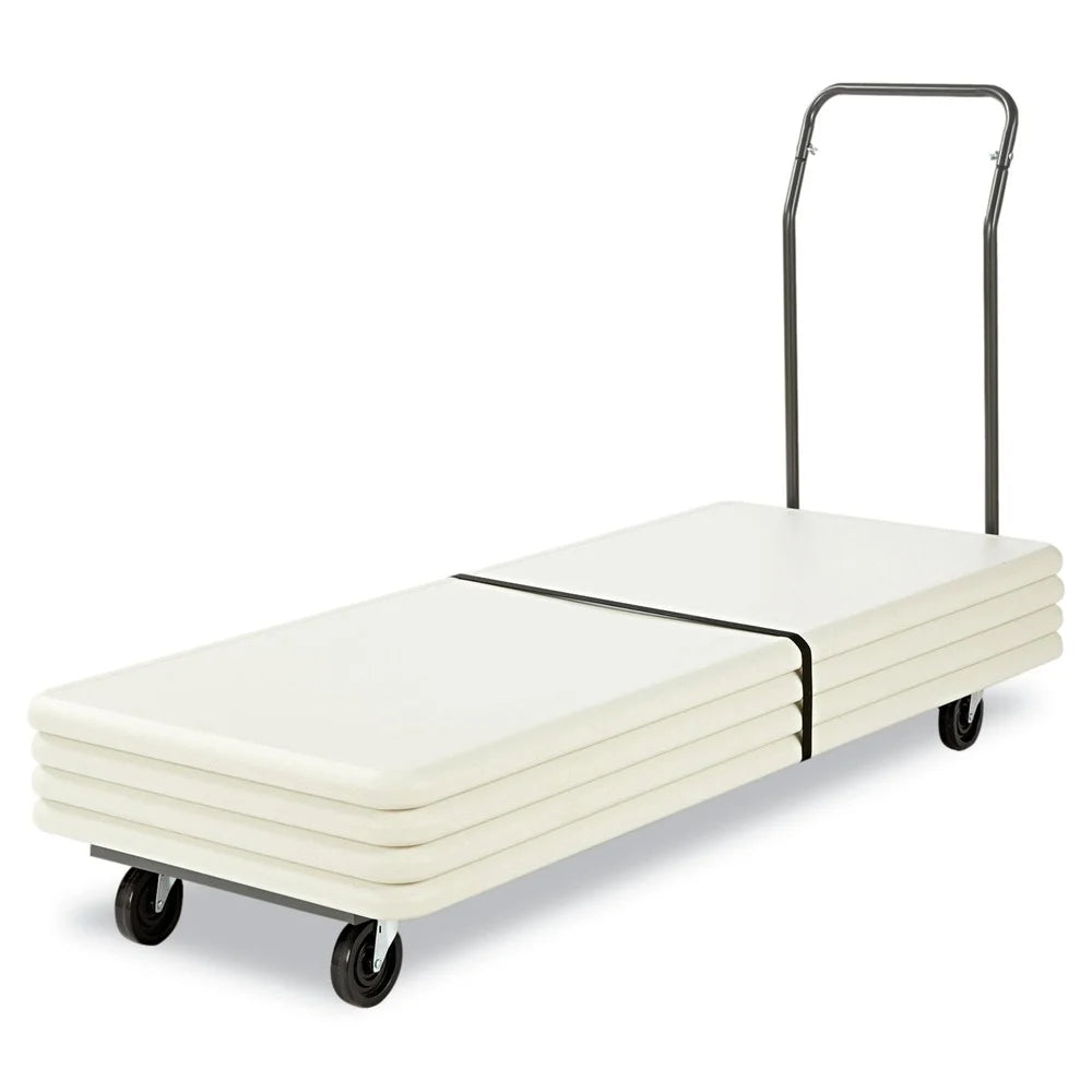Alera ALEFTCART 20.86 in. x 50.78 in. to 72.04 in. x 43.3 in. 600 lbs. Capacity Metal Chair/Table Cart - Black
