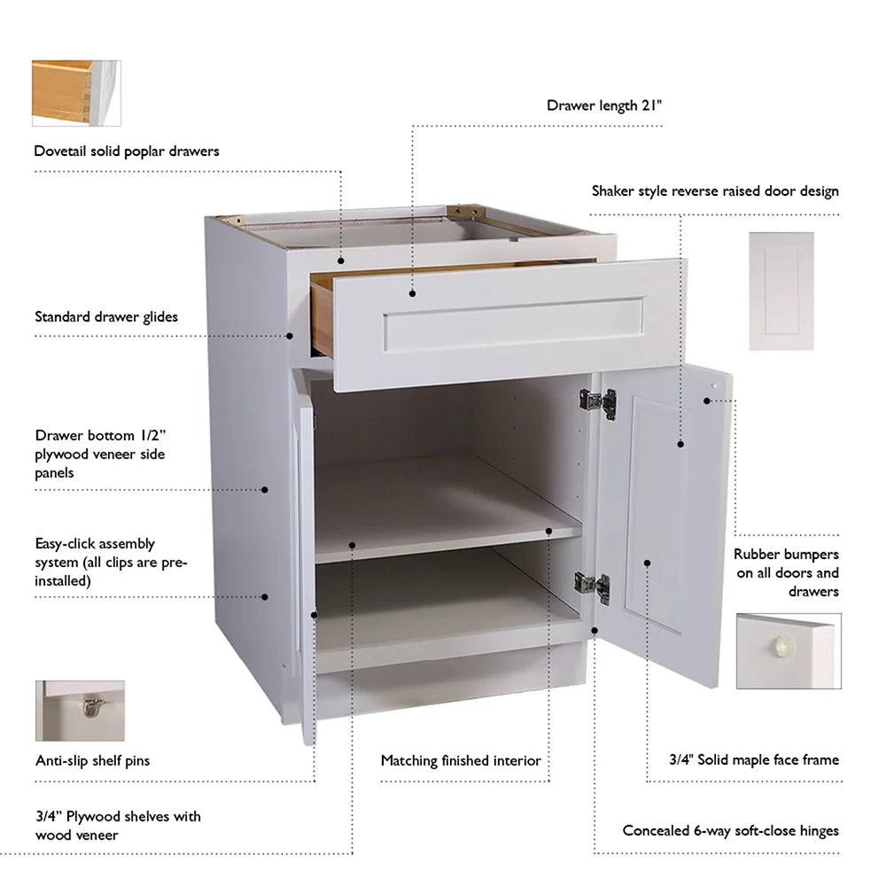 Design House Brookings Solid Wood Ready to Assemble Wall Kitchen Cabinet (30" x 12" x 36"), Espresso
