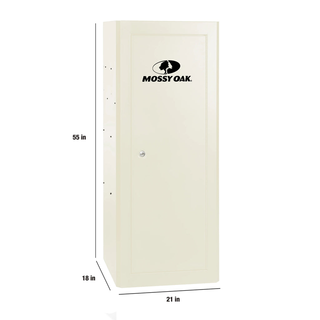 Mossy Oak 18 Gun Security Cabinet, 21 in x 18 in x 55 in, Rifle, Key Lock, White