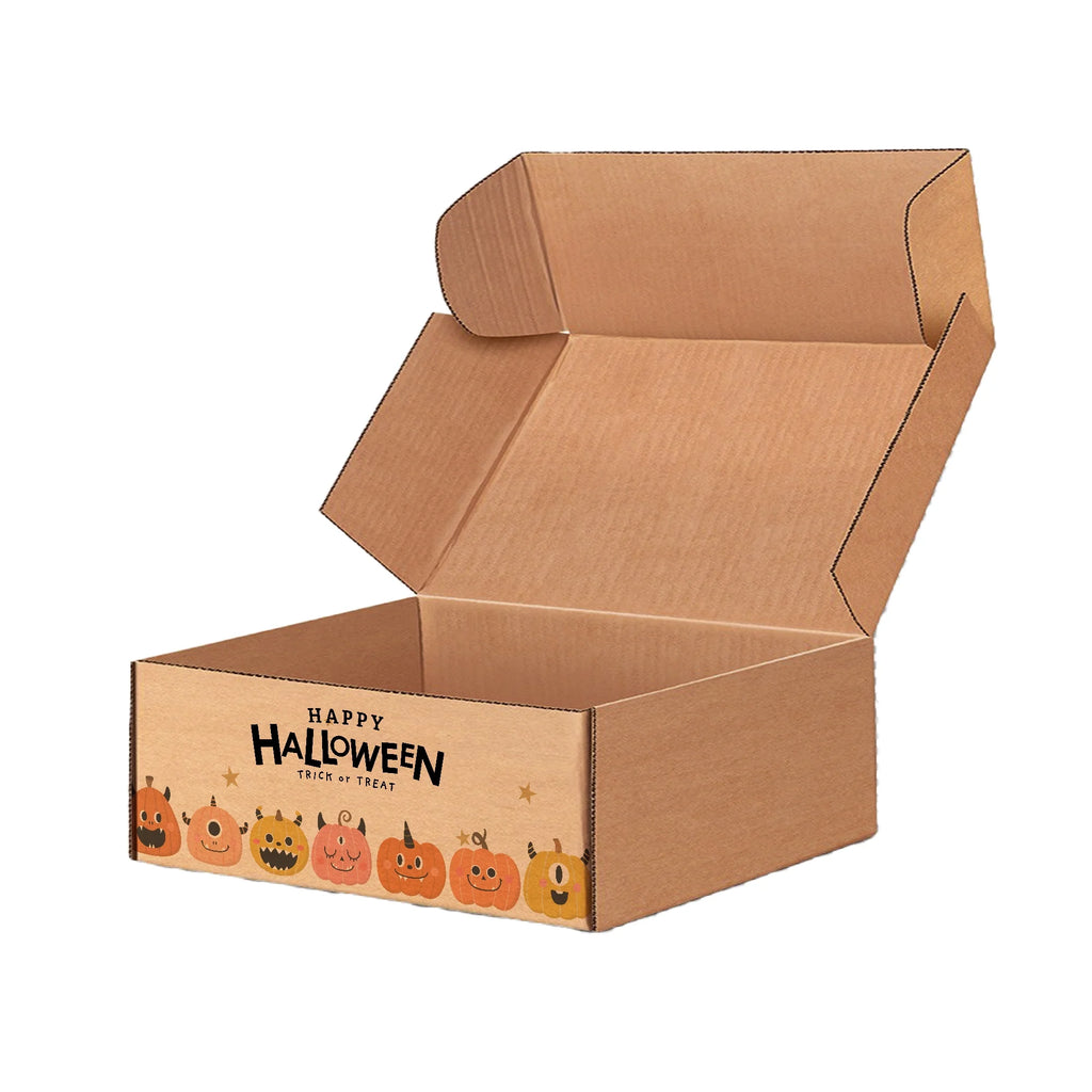 Ucanpack Pumpkin Halloween Mailer Box Festive Kraft Print Gift Boxes, 6 x 6 x 2" - 50 Pcs