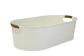 Better Homes & Gardens- White Medium Oval Galvanized Tub, 20.27 in L x 11.22 in W x 5.7 in H