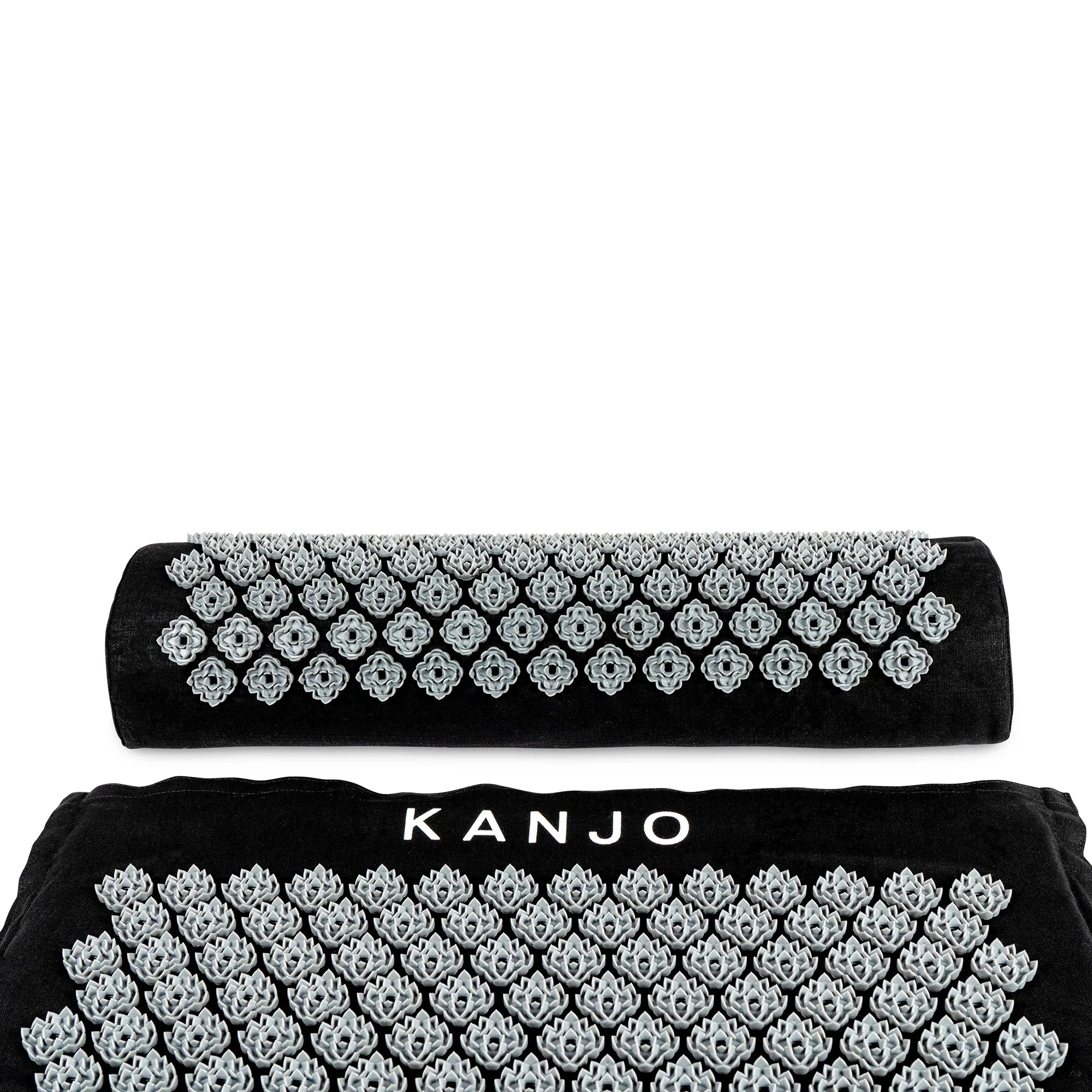 Kanjo Acupressure Mat Set Mat: 24 X 34 Inch / Pillow: 6 X 22 Inch Black White KANMATXL