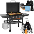 28 Inch Gas Griddle - 3 Burner Outdoor Flat Top Grill with Accessories